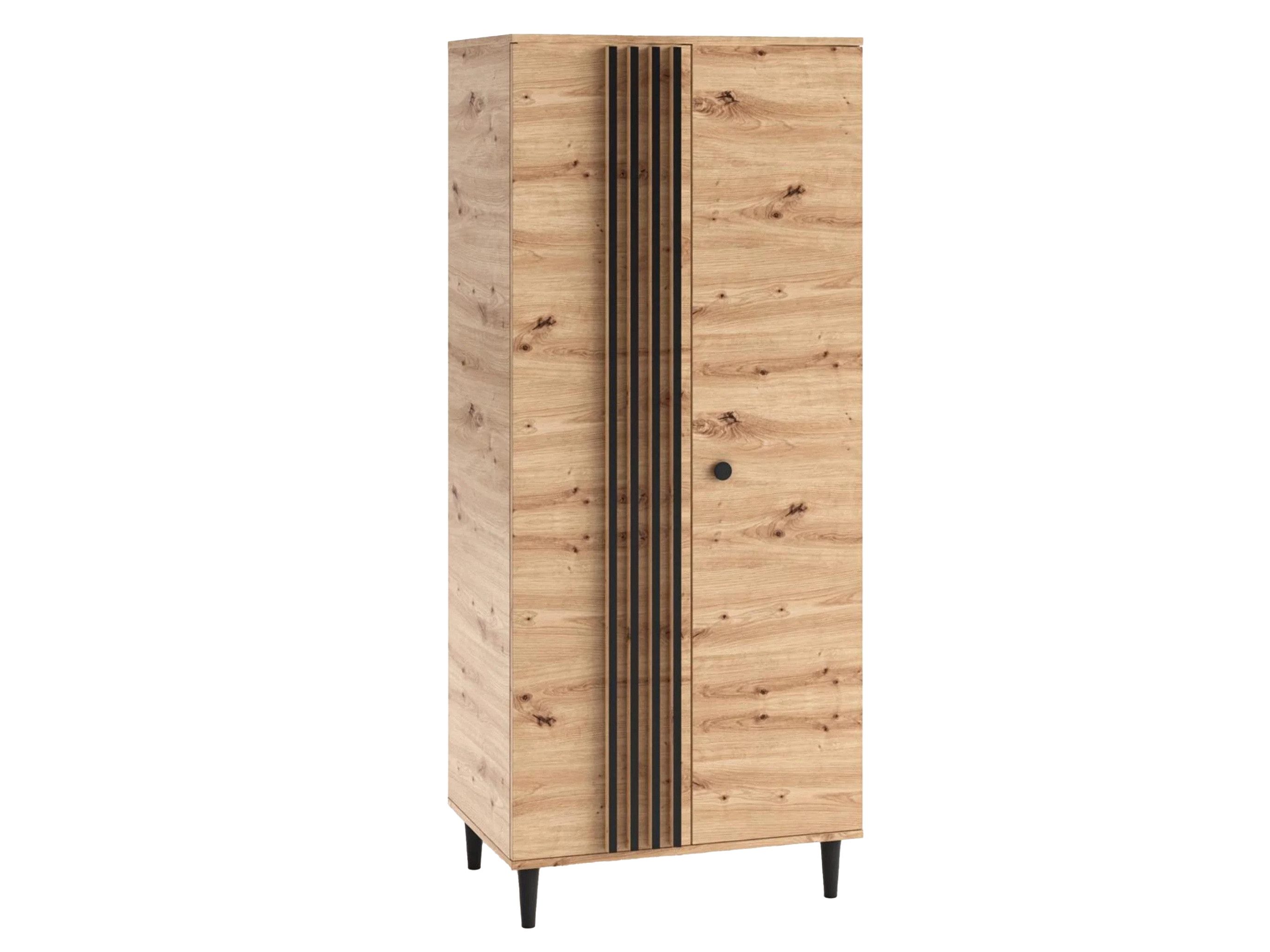Beautysofa Garderobenschrank L10 (zweitürig Garderobe mit Lamellen,mit Kleiderstange)