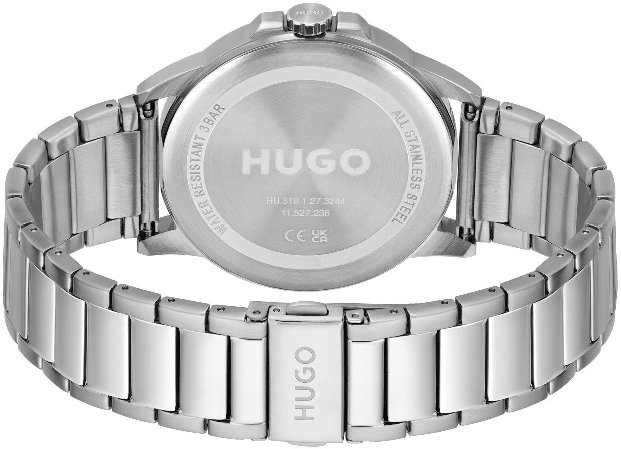 HUGO Quarzuhr #FIRST 1530246, Armbanduhr, Herrenuhr, Mineralglas, Edelstahlarmband
