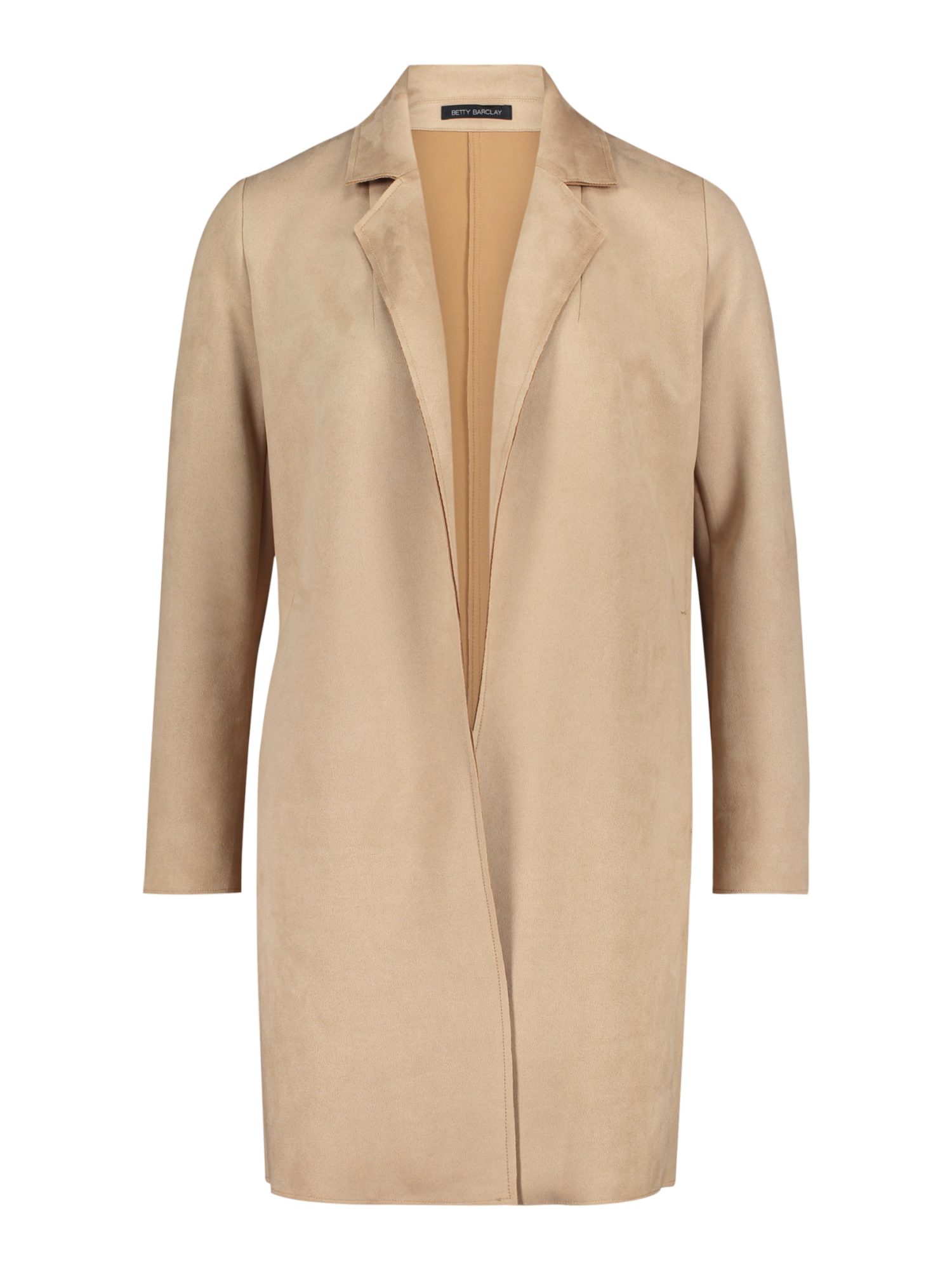 Betty Barclay Jackenblazer natur,Casual,Polyester,Unifarben,V-Ausschnitt,Lang,Gerade