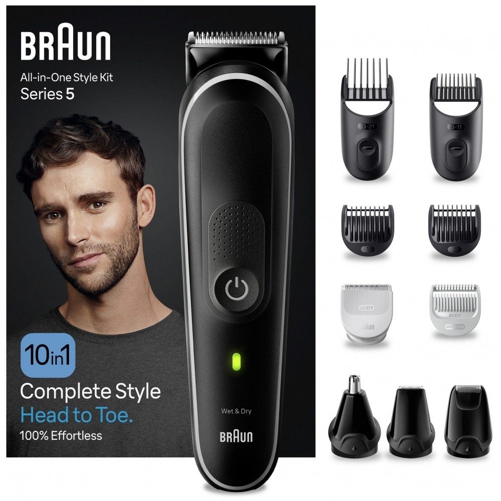 Bartschneider Braun MGK5440 All-in-One Style Kit für Haar- und Bartpflege.
