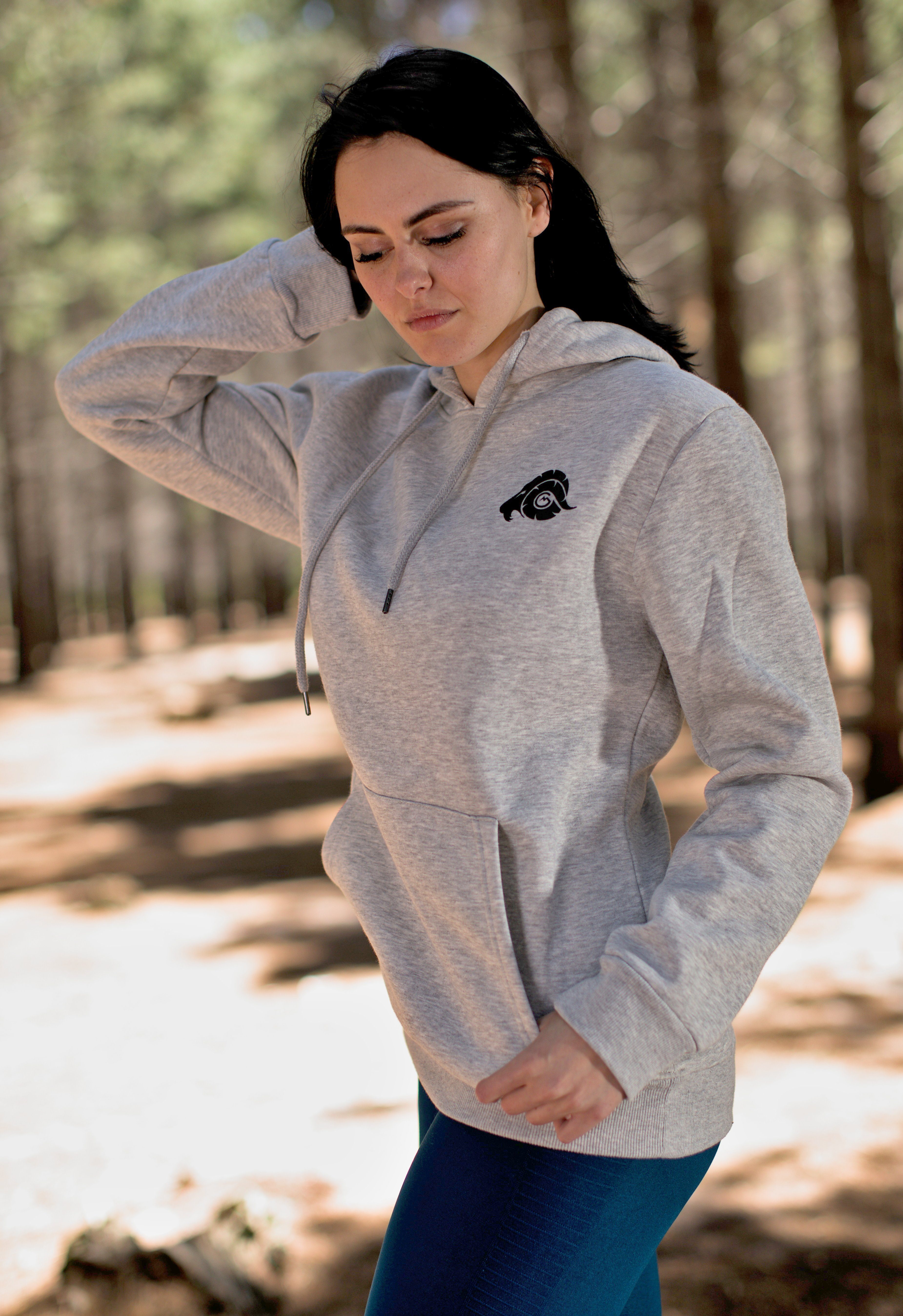 Frauen Damenhoodie 08 Damen Pullover Kapuzenpullover 08 Damen Hoodie Hoodie Hellgrau Mountain Kapuzenpullover GUGGEN Hoodie Pullover Frauen