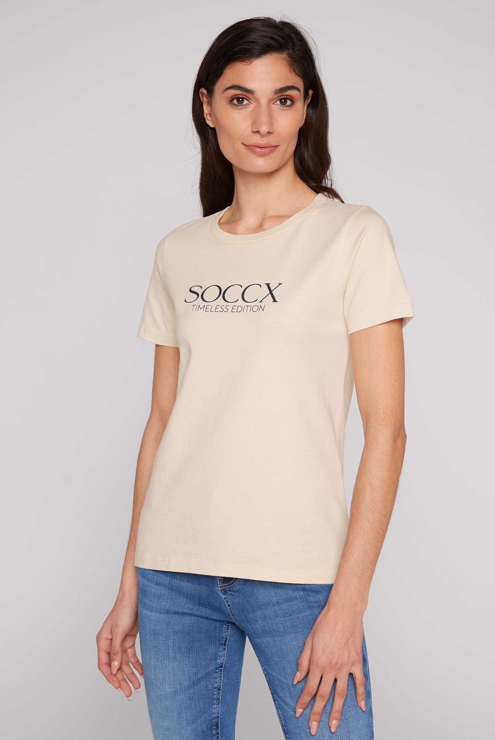 SOCCX Rundhalsshirt Baumwolle aus