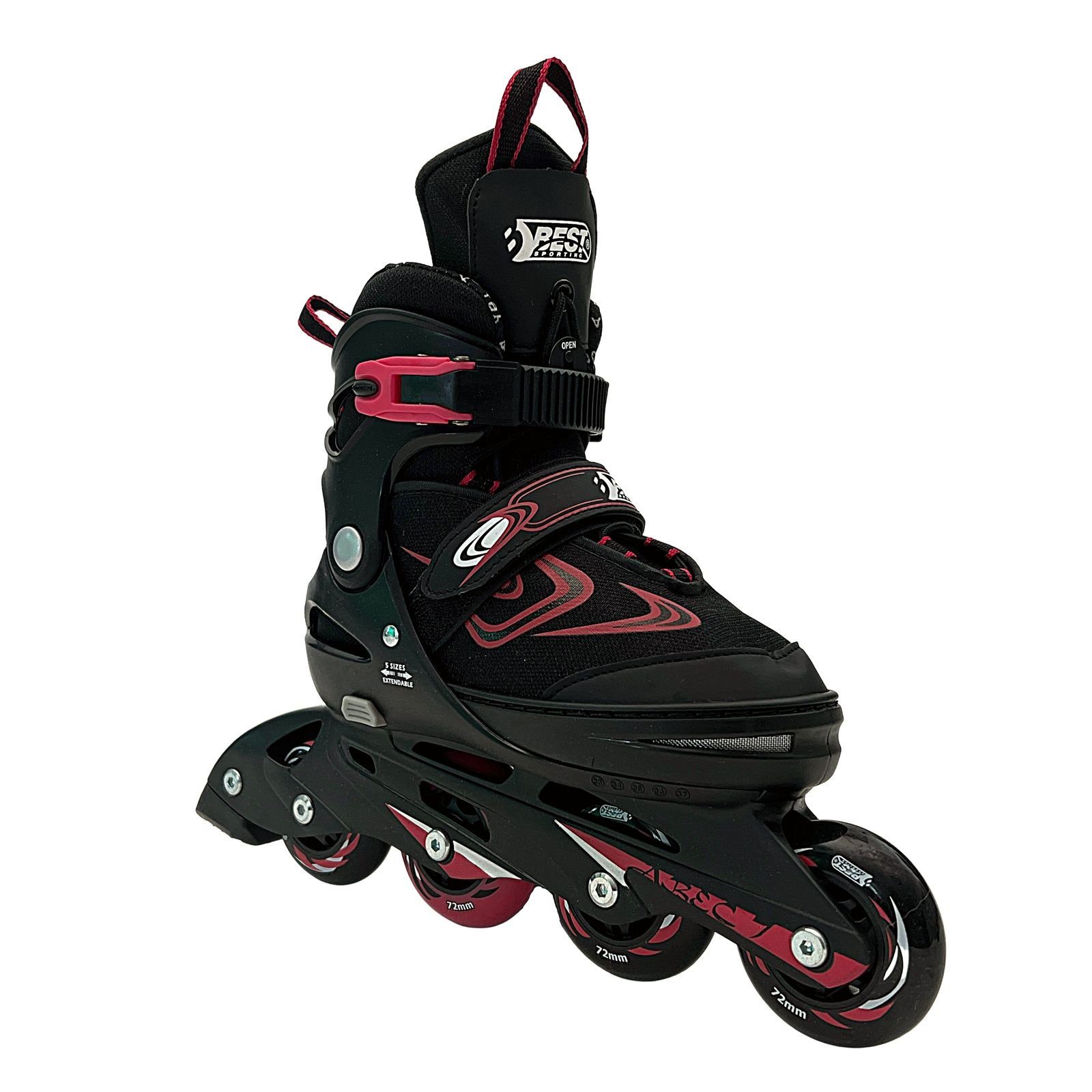 Best größenverstellbar Inliner 4 Rollschuhe Jugendliche Rollen, Inlineskates I I robuste mit Inliner schwarz/rot Bremse Sporting Skates Kinder Rollerskates Kinder Schuhe I für mit Inline