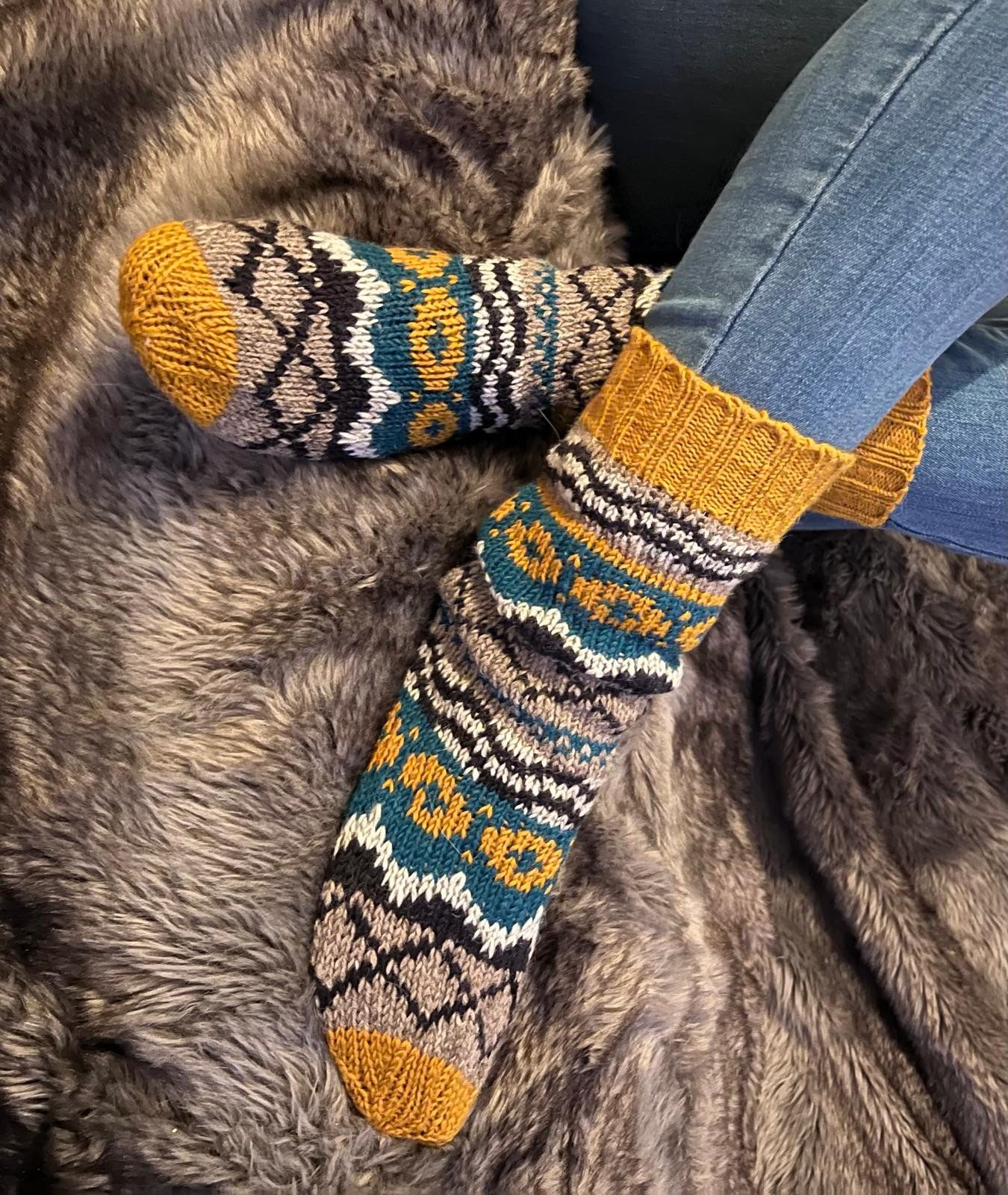 Aurelie Norwegersocken Handgestricke Socken, Haussocken günstig online kaufen
