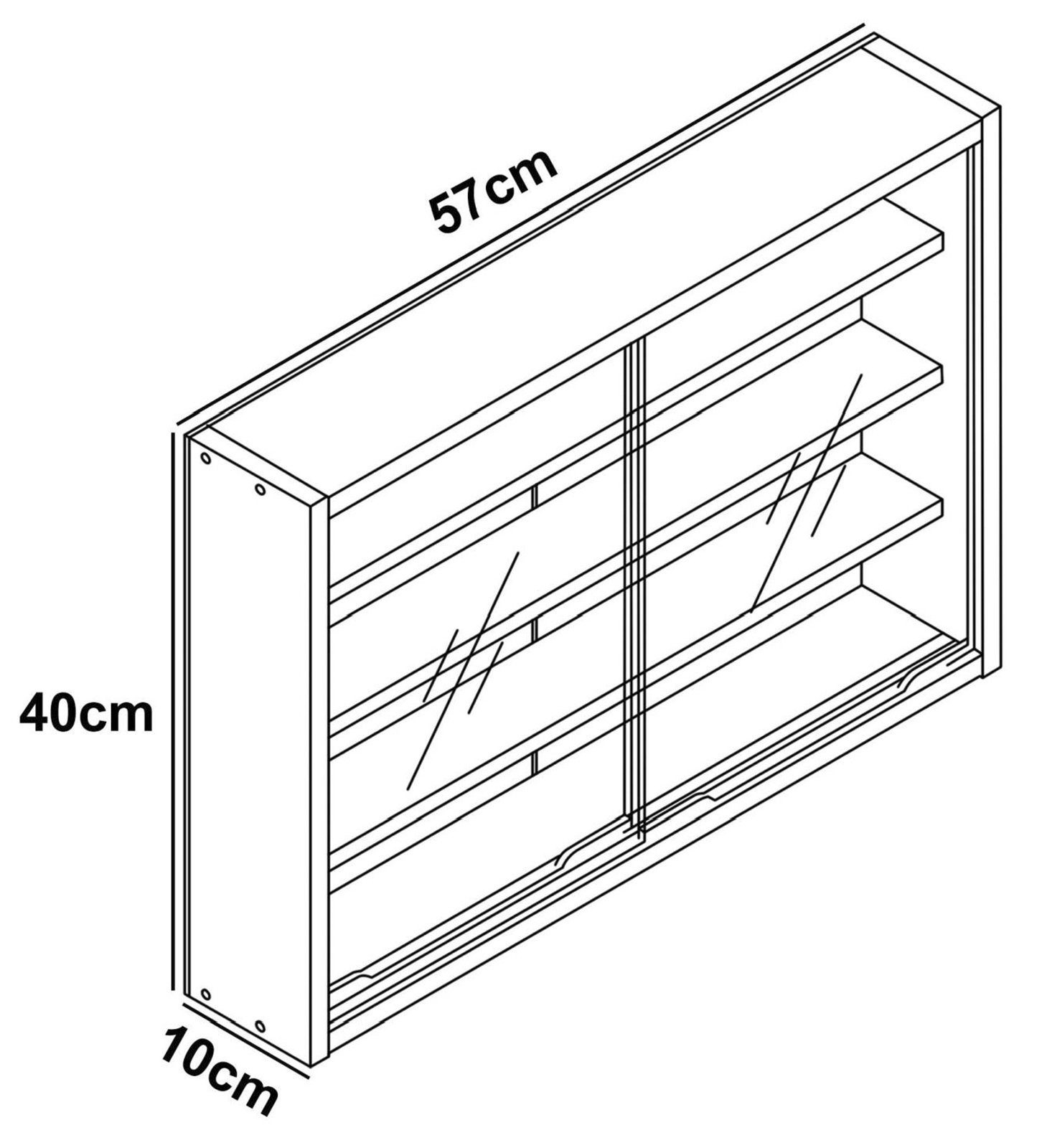 VCM Hängevitrine Agisa B. 57 x T. 10 x H. 40 cm Präsentation und Aufbewahrung von Sammlerstücken, Wohnzimmer oder Büro – Bild 4 von 4
