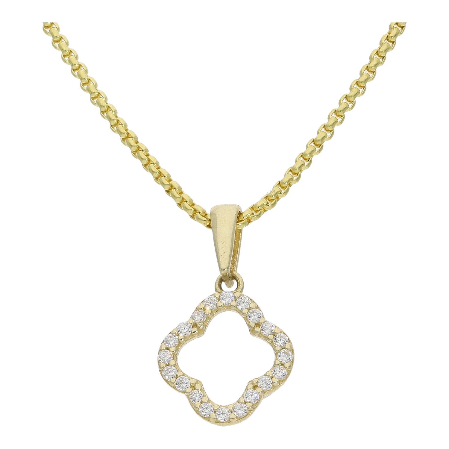 Kettenanhänger Anhänger 333 Gold Kleeblatt Zirkonia JL16-02-0799 JuwelmaLux