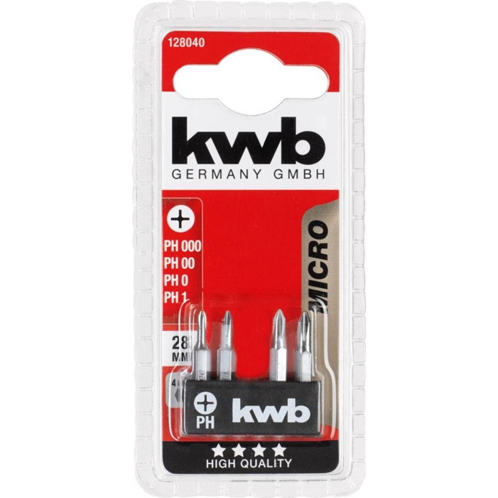 kwb Kreuzschlitz-Bit MICRO BITS, 28 mm, 4-tlg
