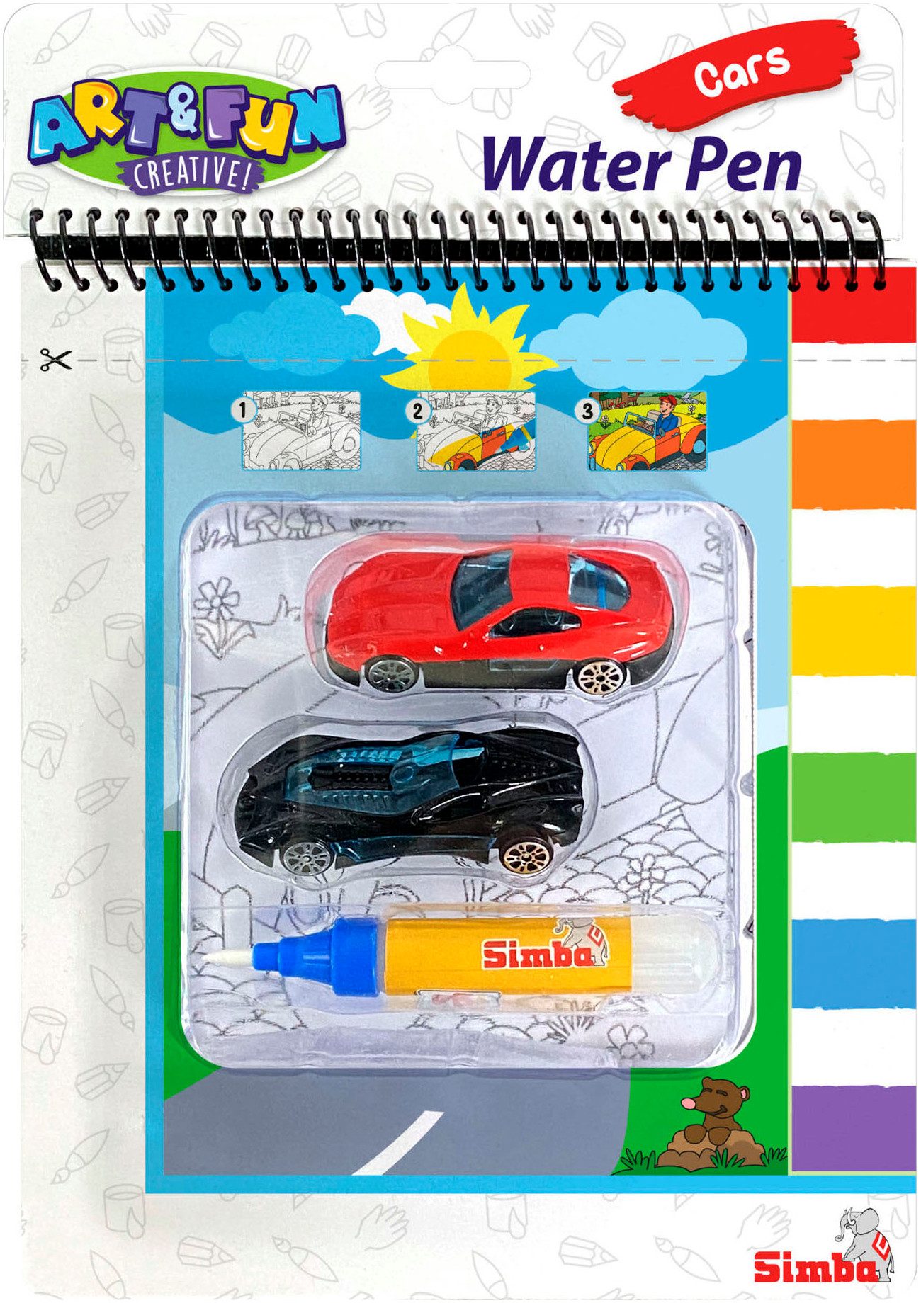 SIMBA Kreativset Art & Fun XL Water Pen Cars Malbuch