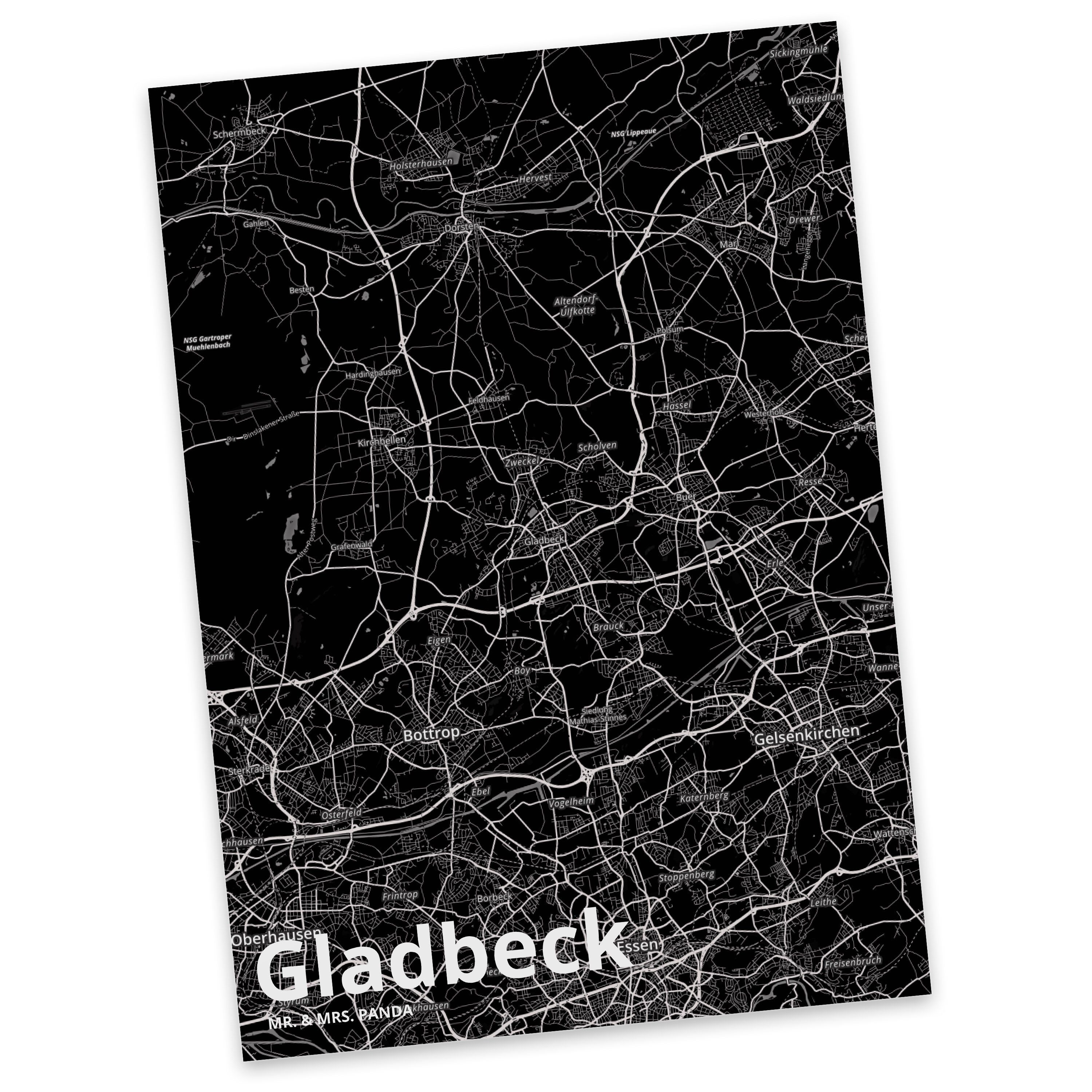 Geschenk, Städte, Panda Gladbeck - & Dorf Mrs. Karte Stadtplan Map Stadt Mr. Landkarte Postkarte