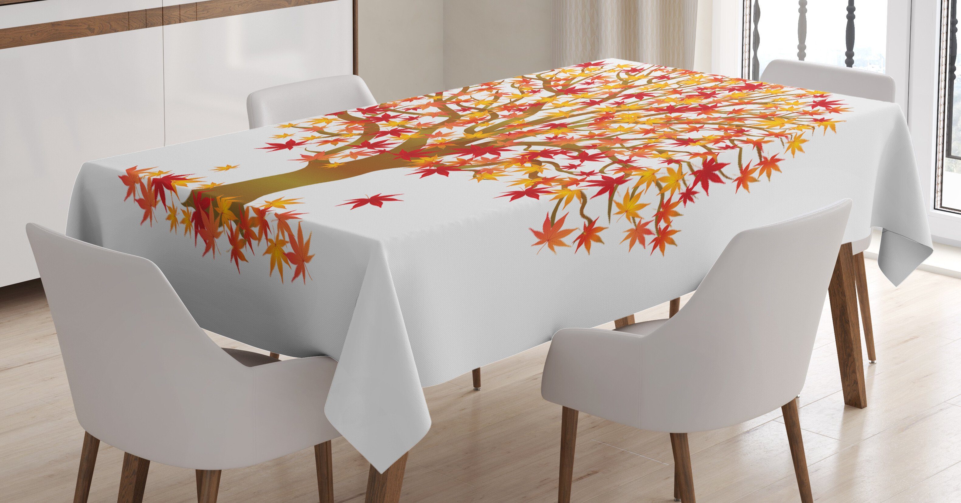 Abakuhaus Tischdecke Farbfest Waschbar Für den Außen Bereich geeignet Klare Farben, Herbst Herbstsaison MaplevLeaves