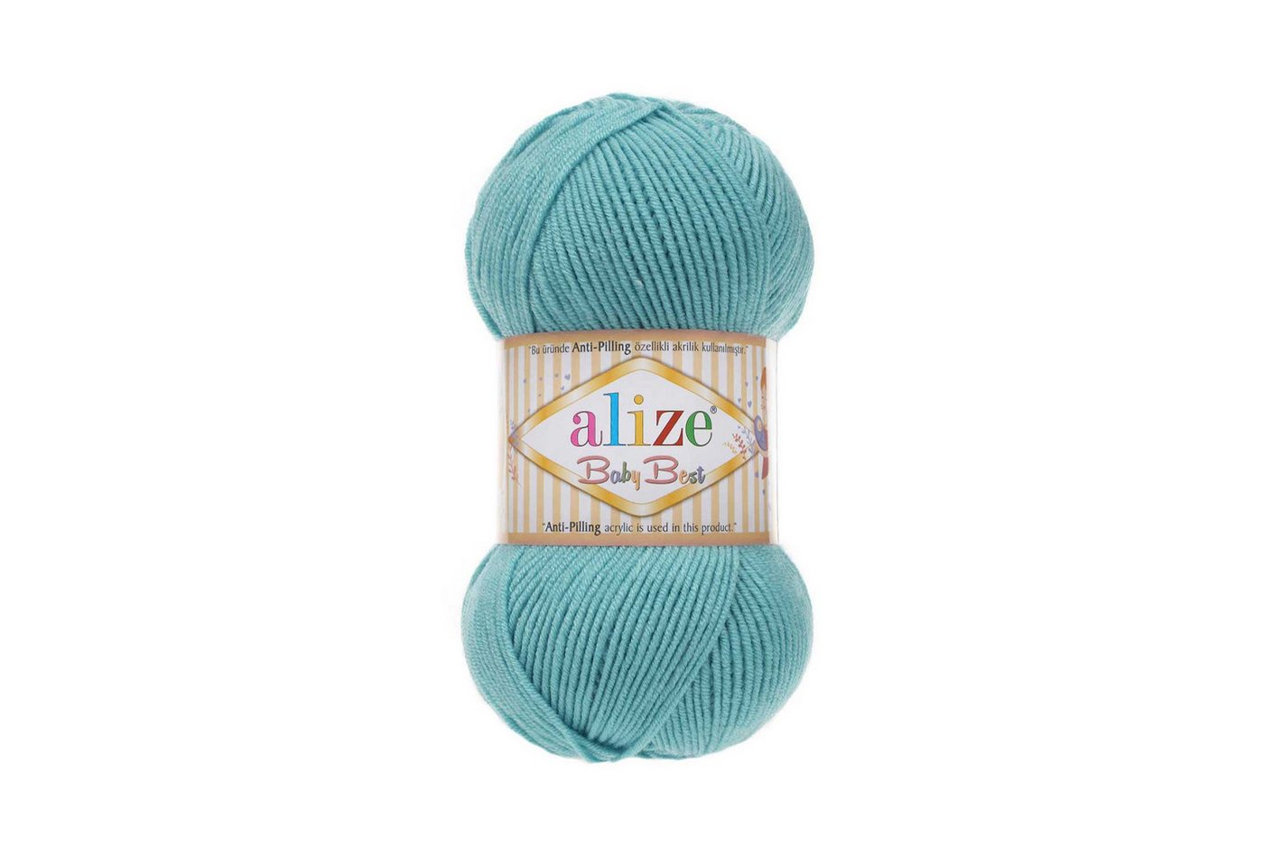 Thumbnail - Alize 5 x 100g Strickgarn ALIZE Baby Best uni Babywolle Wolle Antipilling Häkelwolle, 240 m (Sparpaket), 164 azure blau