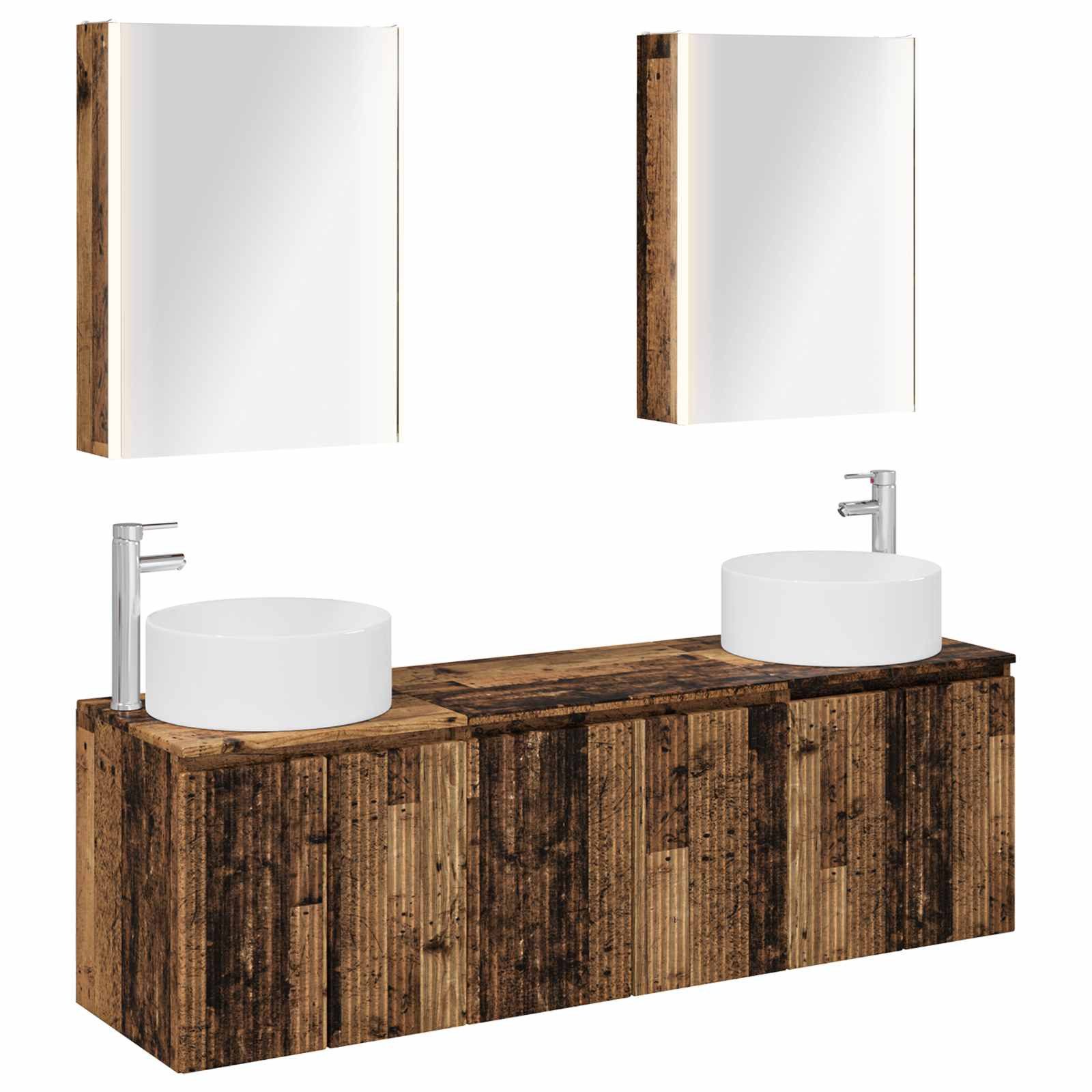 Gartenlounge-Set Badezimmerschrank-Set 5 pcs Altholz Holzwerkstoff