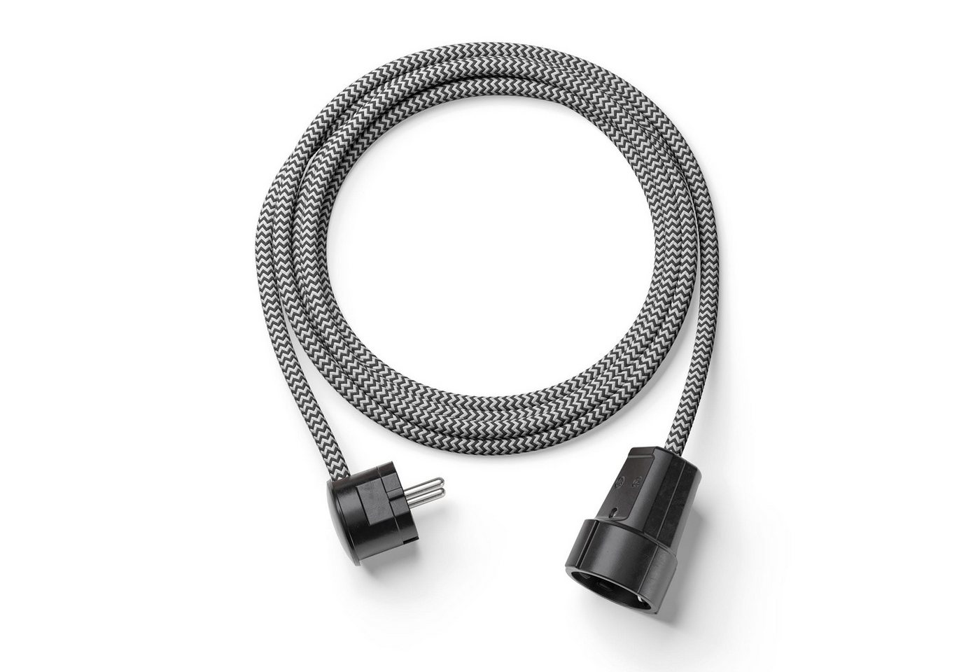 Relight Extend, Textilkabel-Verlängerung (Bakelit Optik) Verlängerungskabel, Typ F (Schuko), Typ F (Schuko), Stecker und Kupplung aus Duroplast (Bakelit-Optik)
