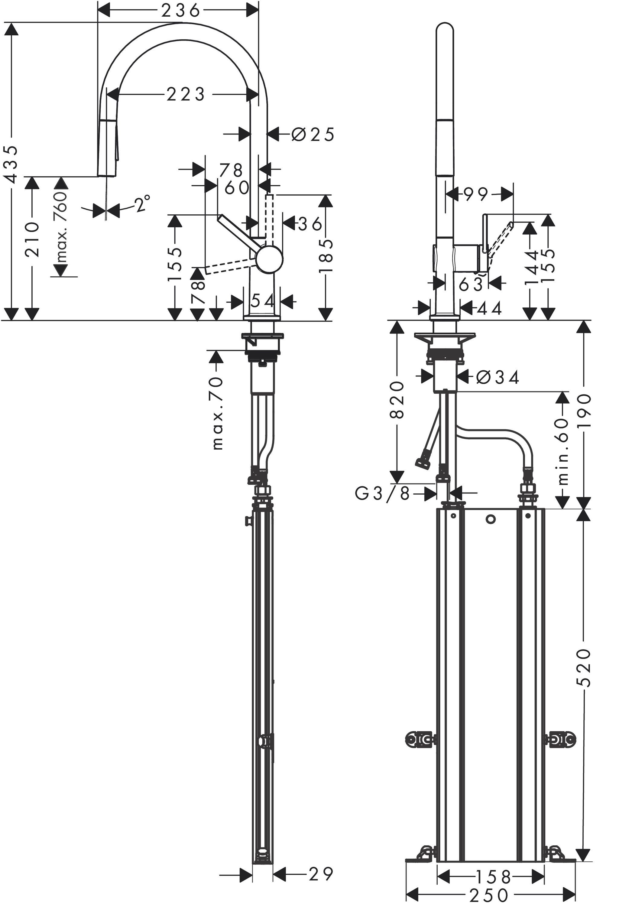 Thumbnail - hansgrohe Küchenarmatur Talis M54 Armatur Einhebel-Küchenmischer 210 Ausziehbrause Mattschwarz