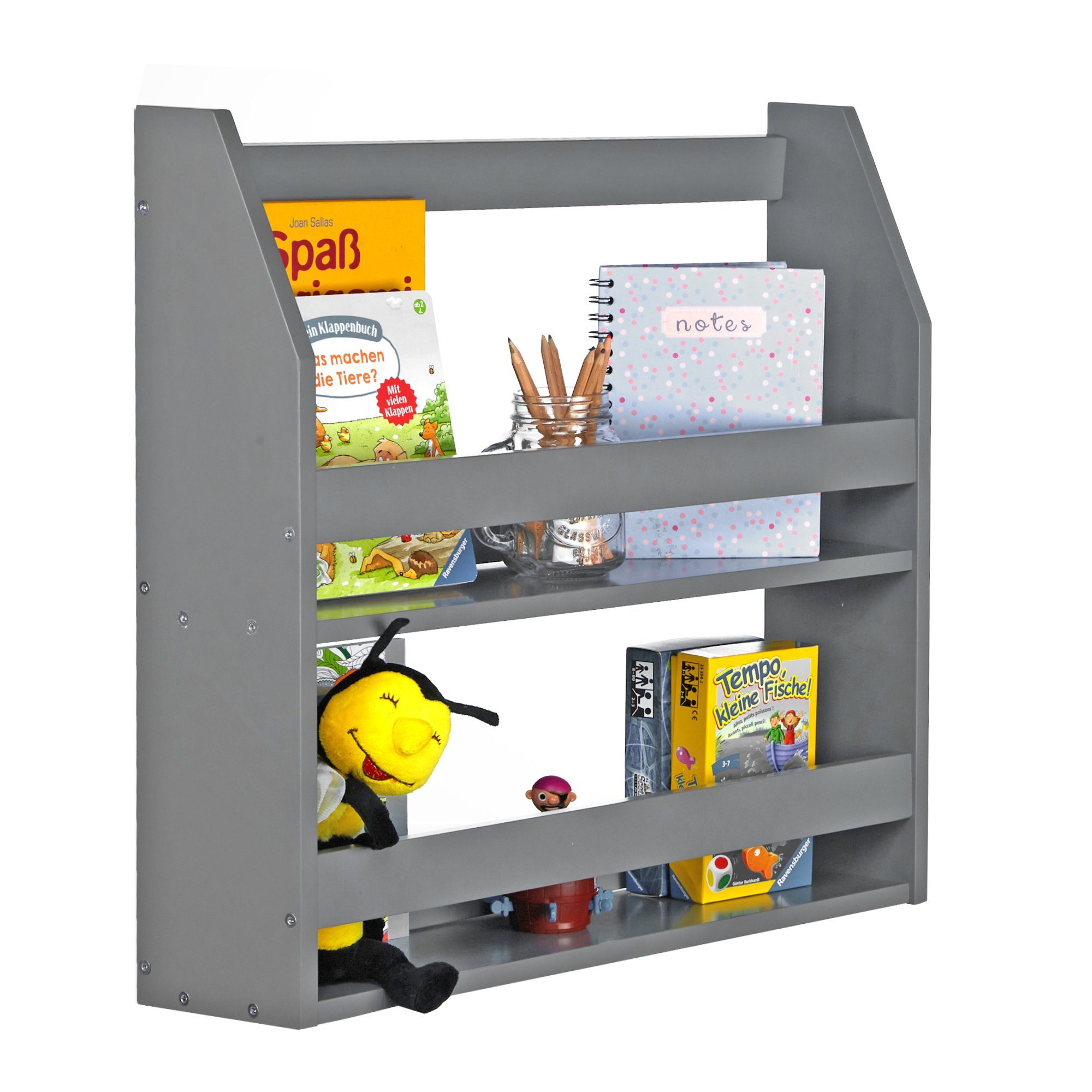 Homestyle4u Wandregal Regal Hängeregal Bücherregal Holzregal Holz Grau Bad günstig online kaufen