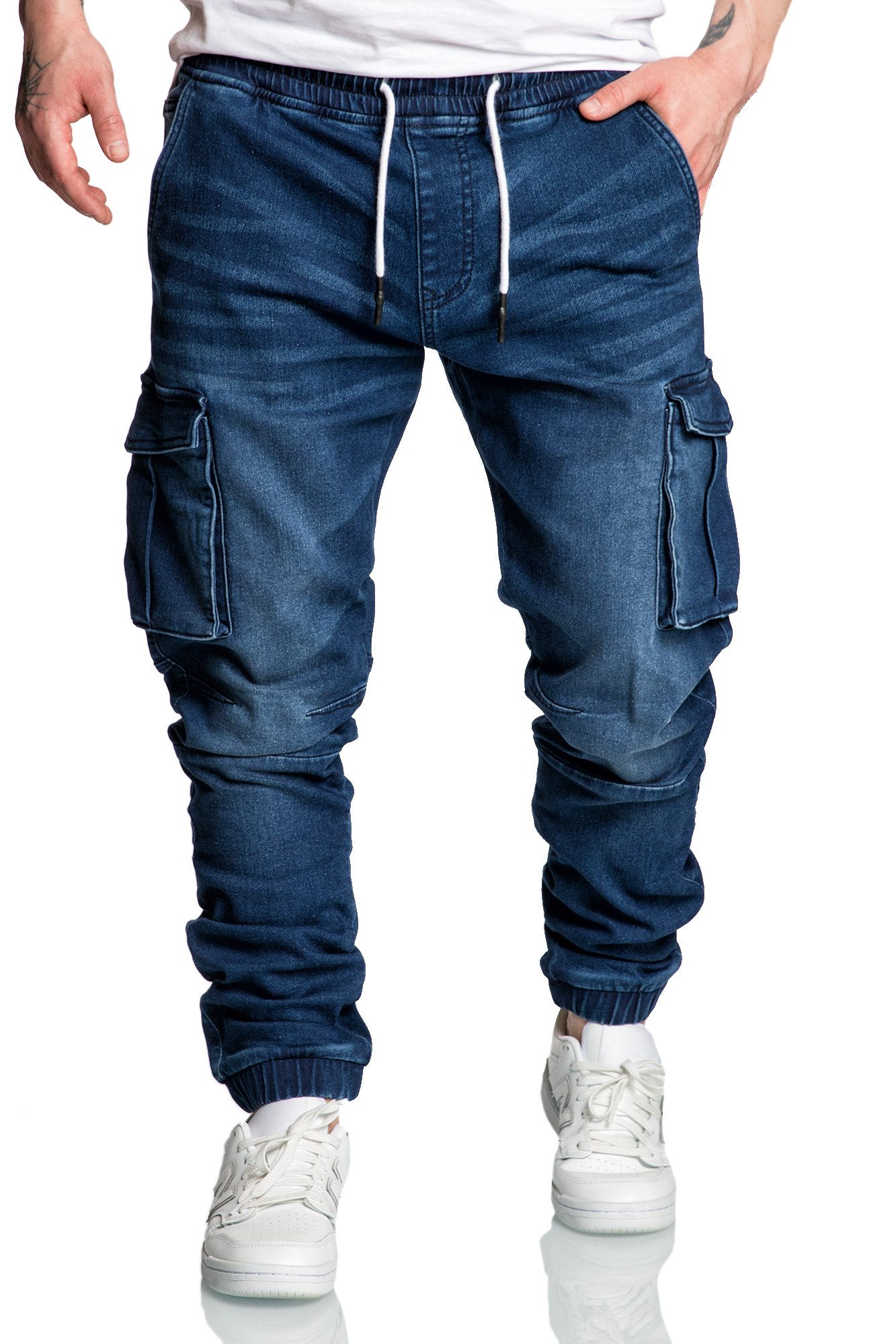 Amaci&Sons Cargojeans ALSIP Sweathose im Denim günstig online kaufen