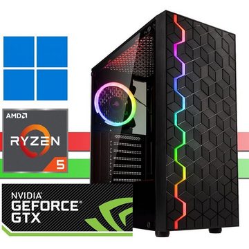 X-HARDWARE X-Gaming Computer 5600G, 64GB RAM, 256GB NVMe + bis zu 4TB HDD Gaming-PC (AMD Ryzen 5 5600G, Nvidia GeForce GTX 1650, 64 GB RAM, 0 GB HDD, 256 GB SSD, Luftkühlung, Windows 11 Professional)