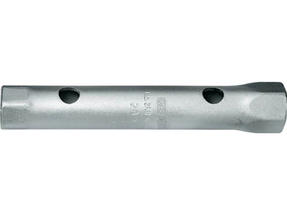 Gedore Steckschlüssel Rohrsteckschlüssel 26 R SW 27x30mm L.195mm Bohrungs-D.16,5mm verchr.G