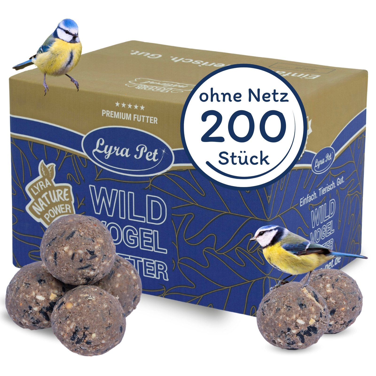 Lyra Pet 200 Stk. Lyra Pet® Gourmet Meisenknödel ohne Netz à 80 g, für: Wildvogel