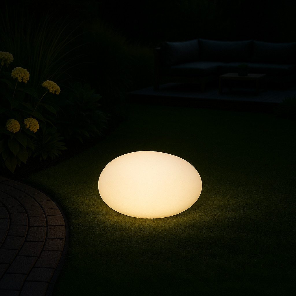 LED Solarleuchte Solar-Gartenleuchte LK02-6 Modell flache Kugel