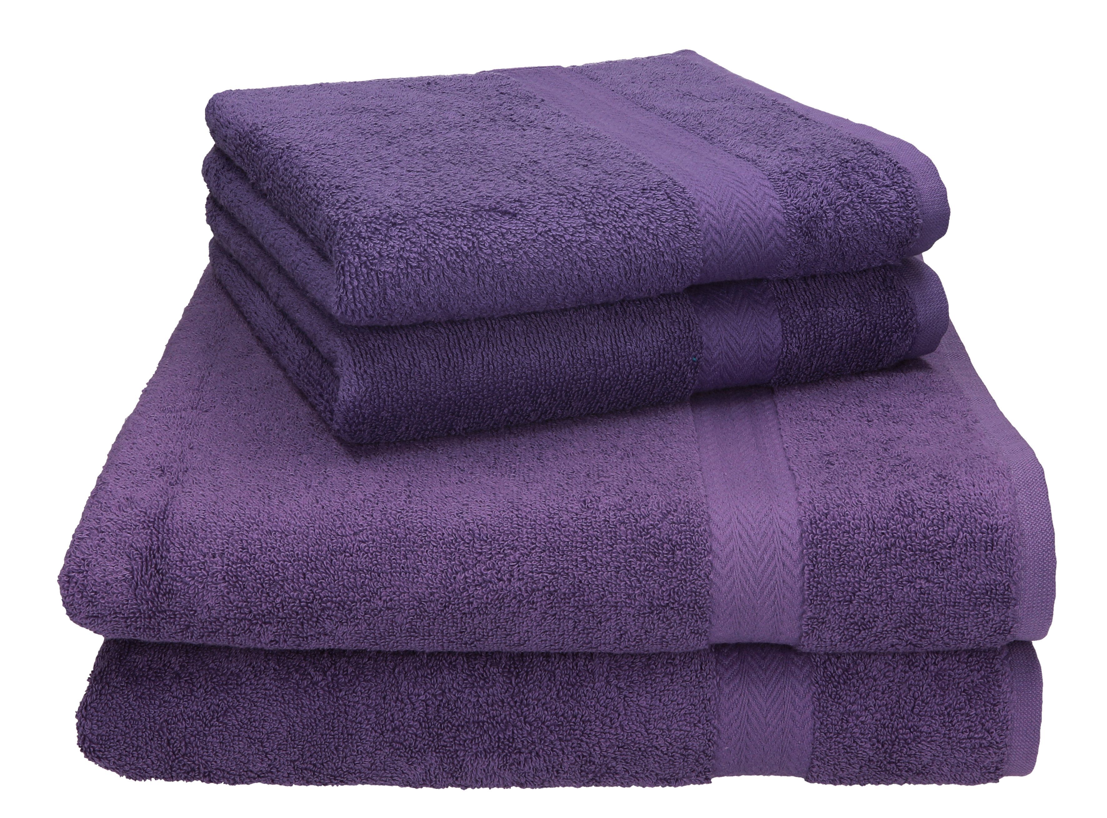 Betz Handtuch Set 4-tlg. PREMIUM 2 Handtücher und 2 Duschtücher, 100% Baumwolle, (4-tlg) lila | Handtuch-Sets