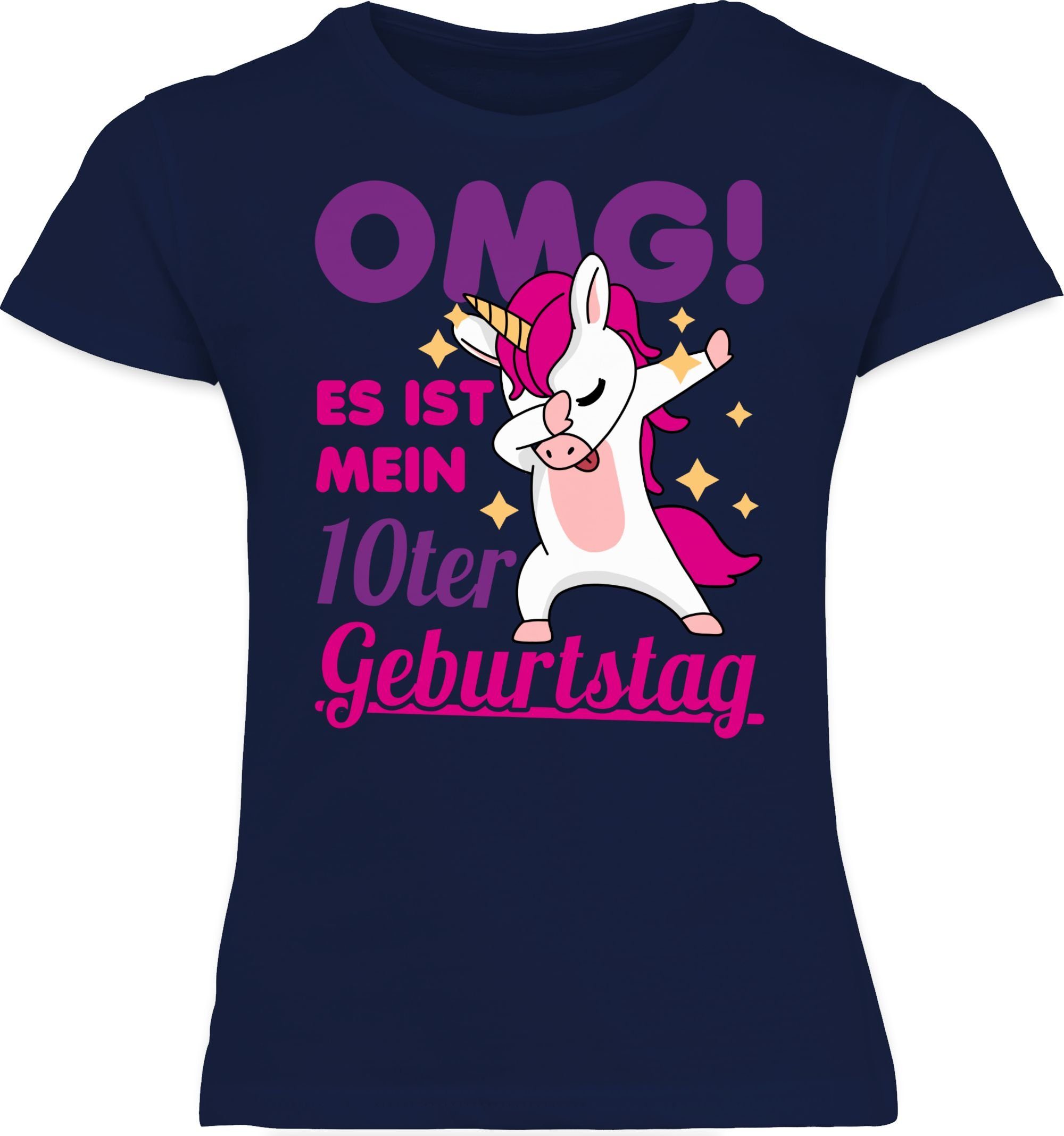 Es Geburtstag T-Shirt 1 ist Shirtracer Einhorn OMG! Geburtstag Dabbendes Dunkelblau mein zehnter 10.