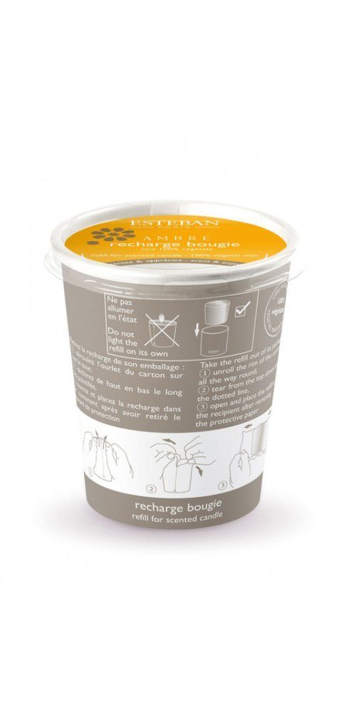 Esteban Duftkerze Nachfüll-Duftkerze "Ambre" 180g, Nachfüllkerze für Duftkerzen im Glas