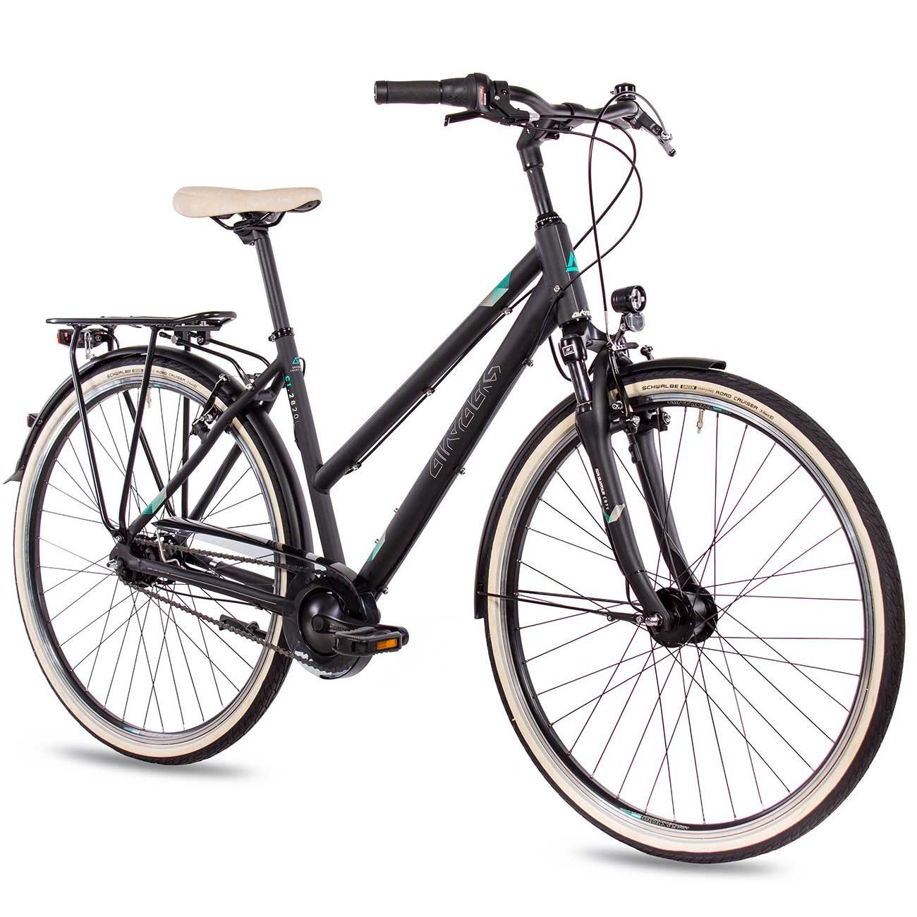 Airtracks Cityrad Damen City Fahrrad 28 Zoll CI.2820L, 7 Gang SHIMANO NEXUS Schaltwerk, Nabenschaltung, Schwarz Matt - Rahmenhöhen 48 cm und 52 cm » Modeljahr 2024 «