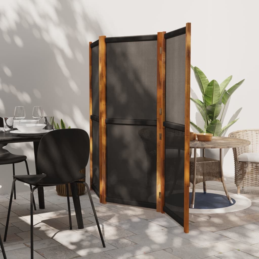 vidaXL Paravent 3-tlg Raumteiler Schwarz 210x180 günstig online kaufen