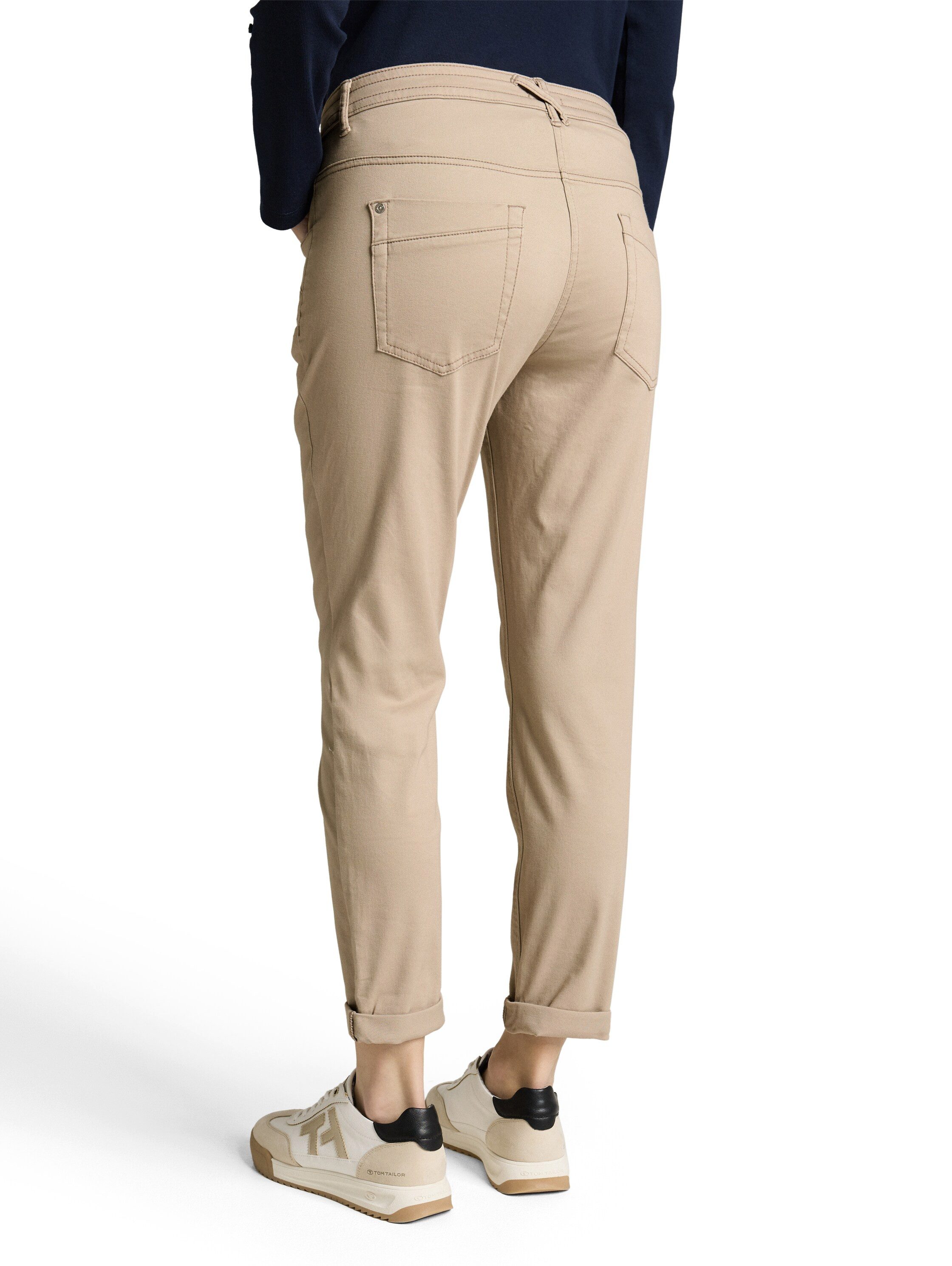TOM TAILOR 7/8-Hose TOM TAILOR Tapered mit Bindeband am Bündchen
