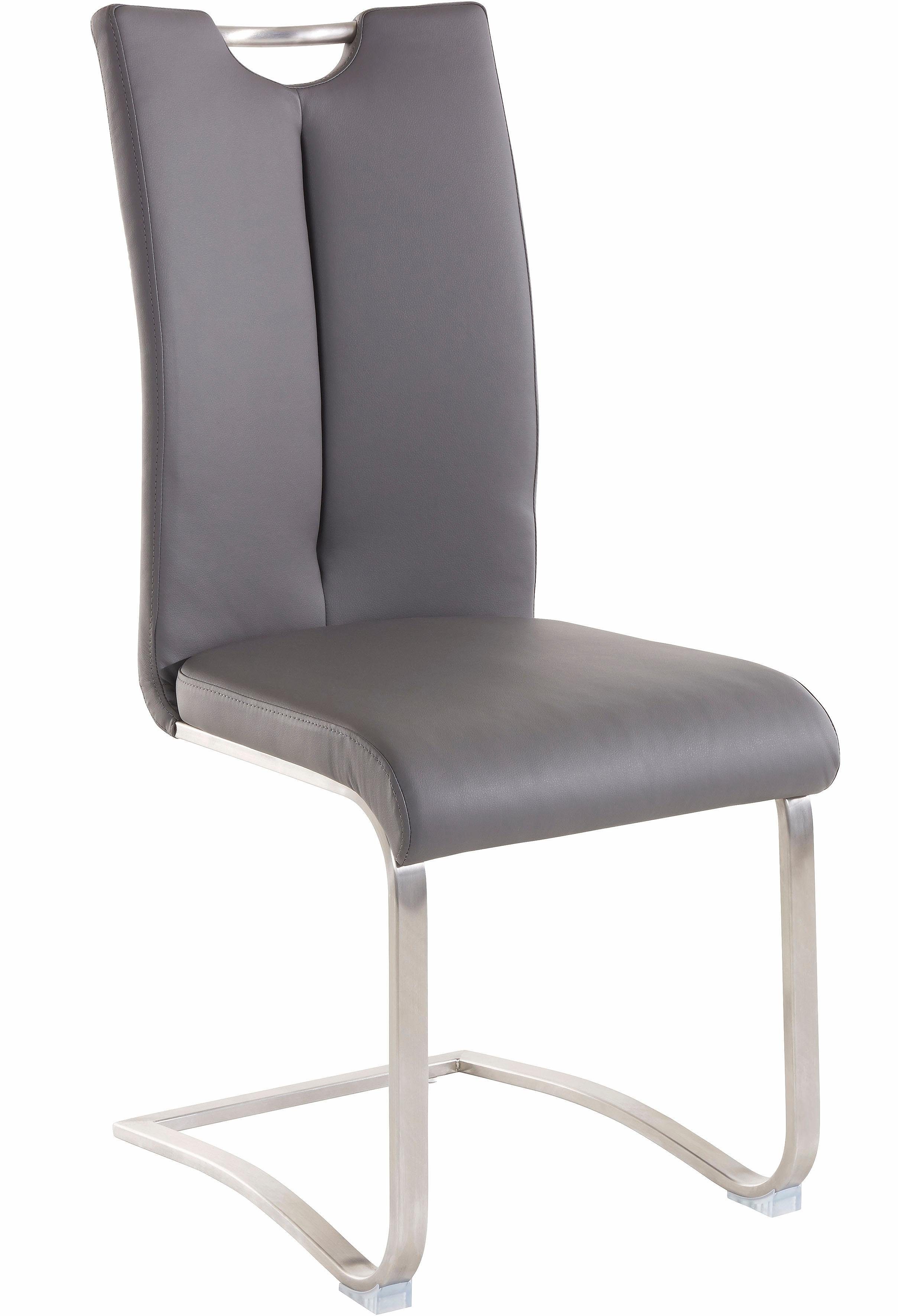 MCA furniture Freischwinger Artos (Set, 2 St), Stuhl bis 140 Kg belastbar Grau/Edelstahl | Grau