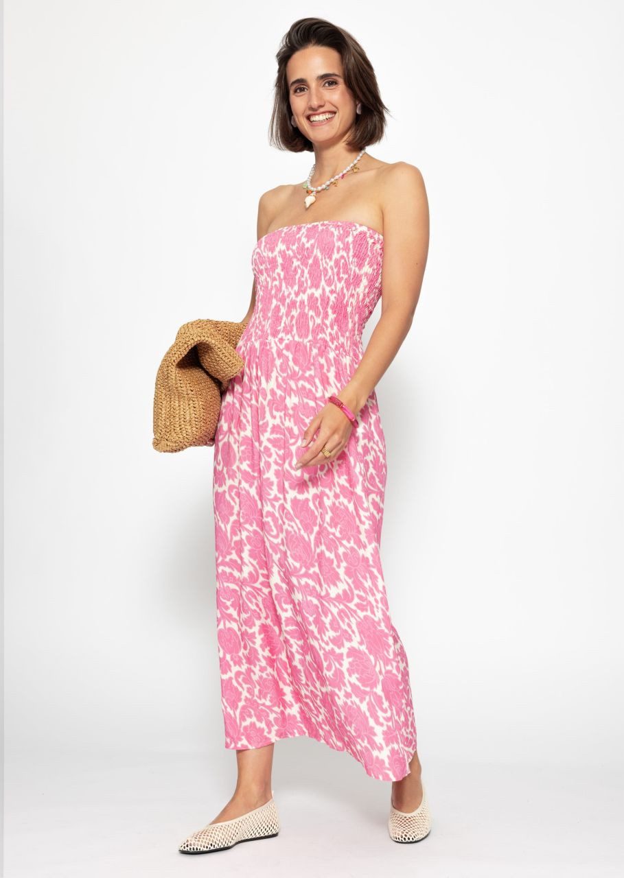 SASSYCLASSY Minikleid Gesmoktes Bandeau-Kleid mit Print günstig online kaufen