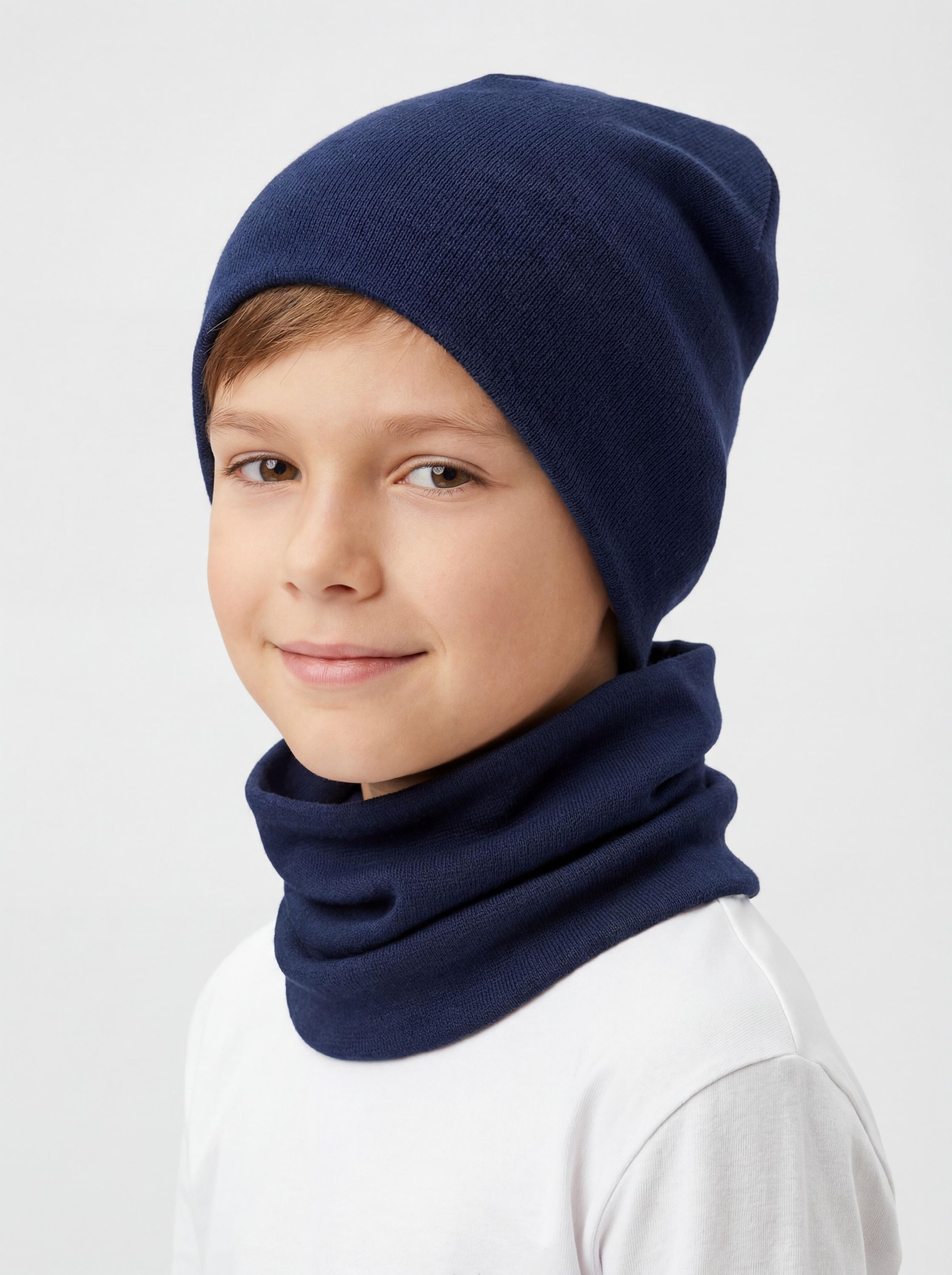 TupTam Beanie Kinder Beanie Mütze Schlauchschal Set aus Jersey und Rippstoff