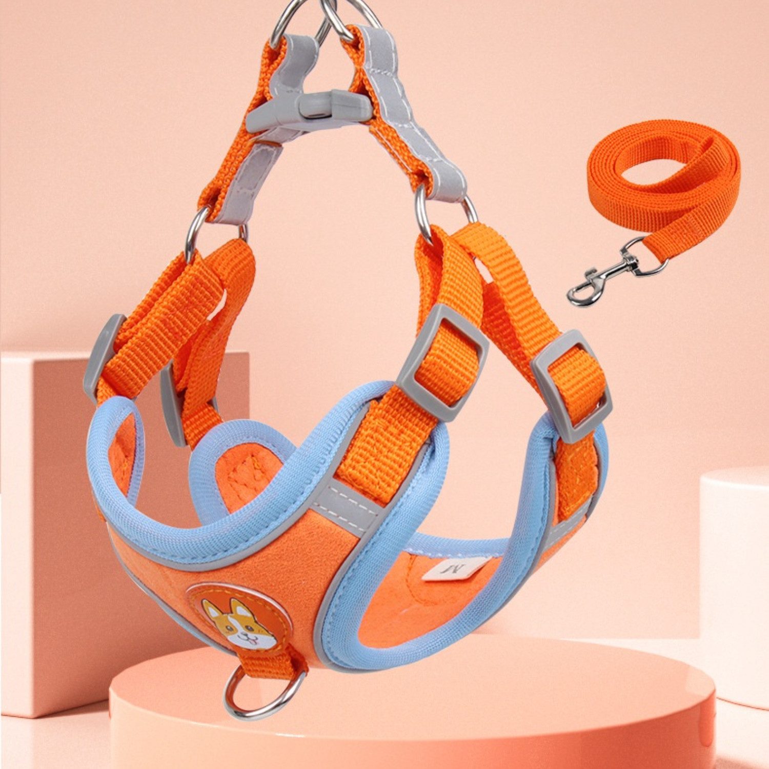 BYSURE Hunde-Geschirr, Verstellbares, reflektierendes Step-In-Welpengeschir günstig online kaufen