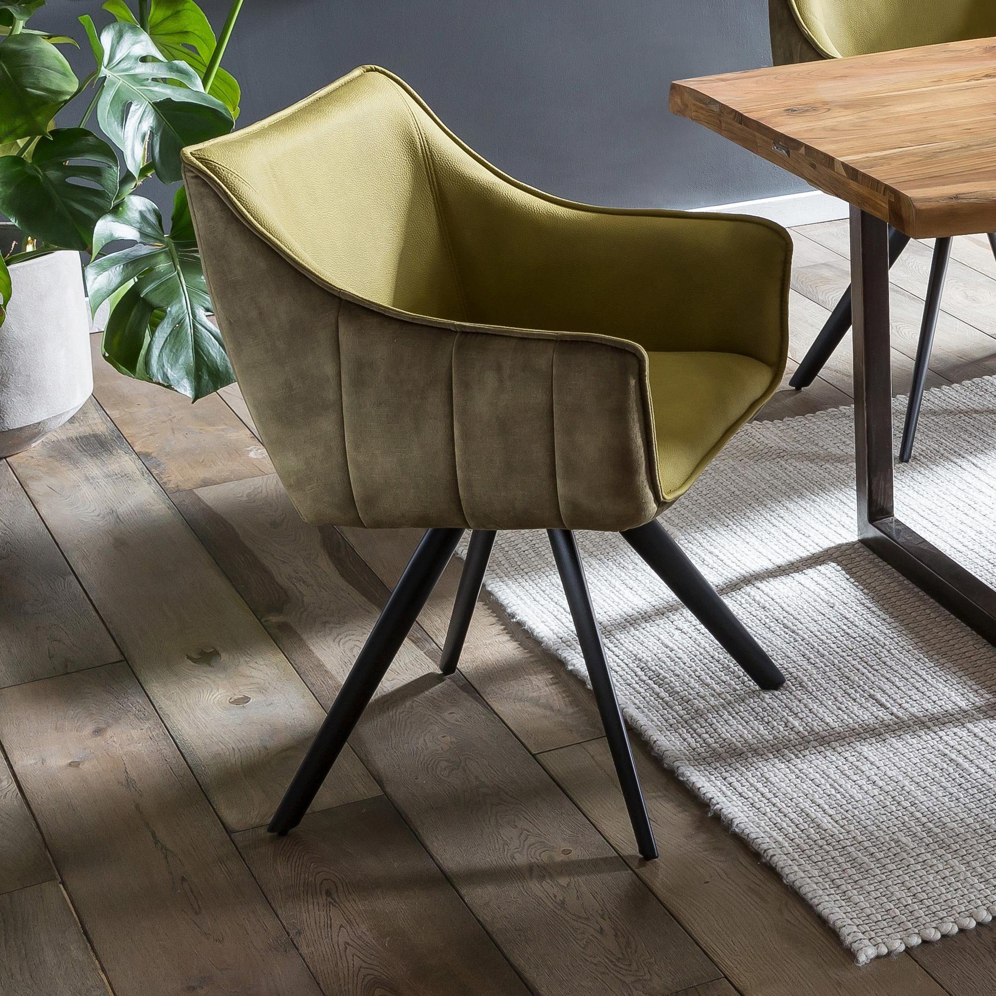 GMD Living Drehstuhl MARKO (2er Set), 2er Set Drehstuhl mit Textilbezug