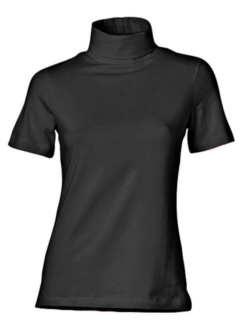 T-Shirt Rollkragen-Shirt Kurzarm