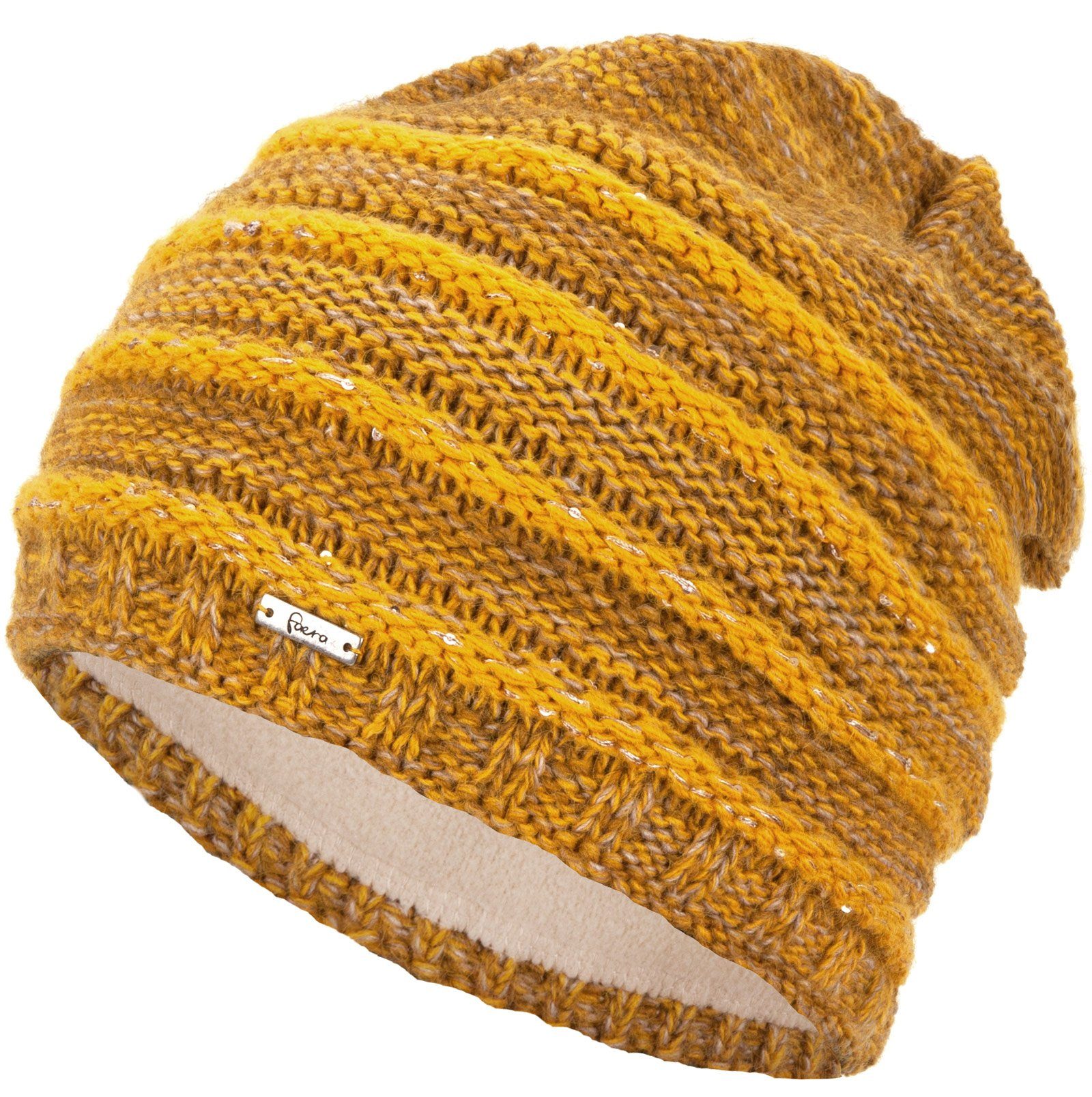 Faera Strickmütze Wintermütze Damen Mütze Beanie Haube gefüttert Strickmütze Damenmütze