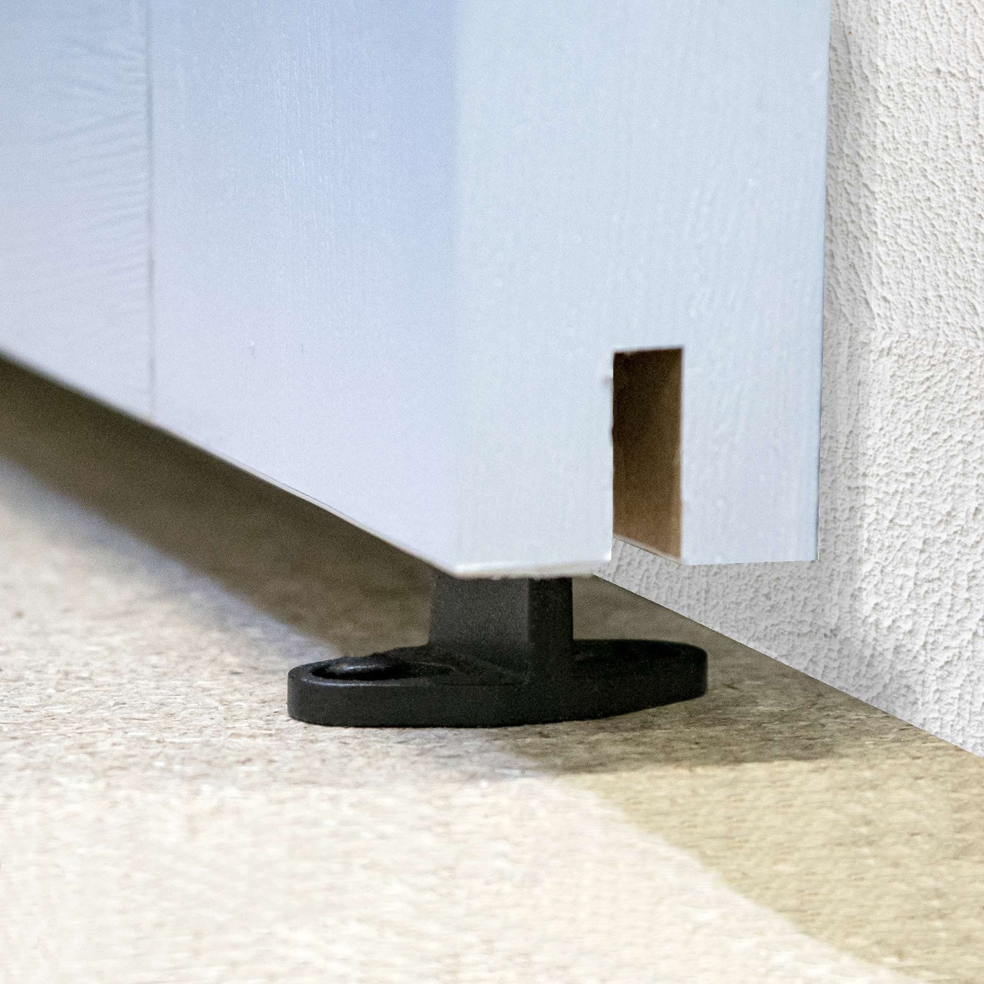 inova wohnen Schiebetür Holz Scheunentor Weiß, Komplett Set offene Laufschiene schwarz Softclose