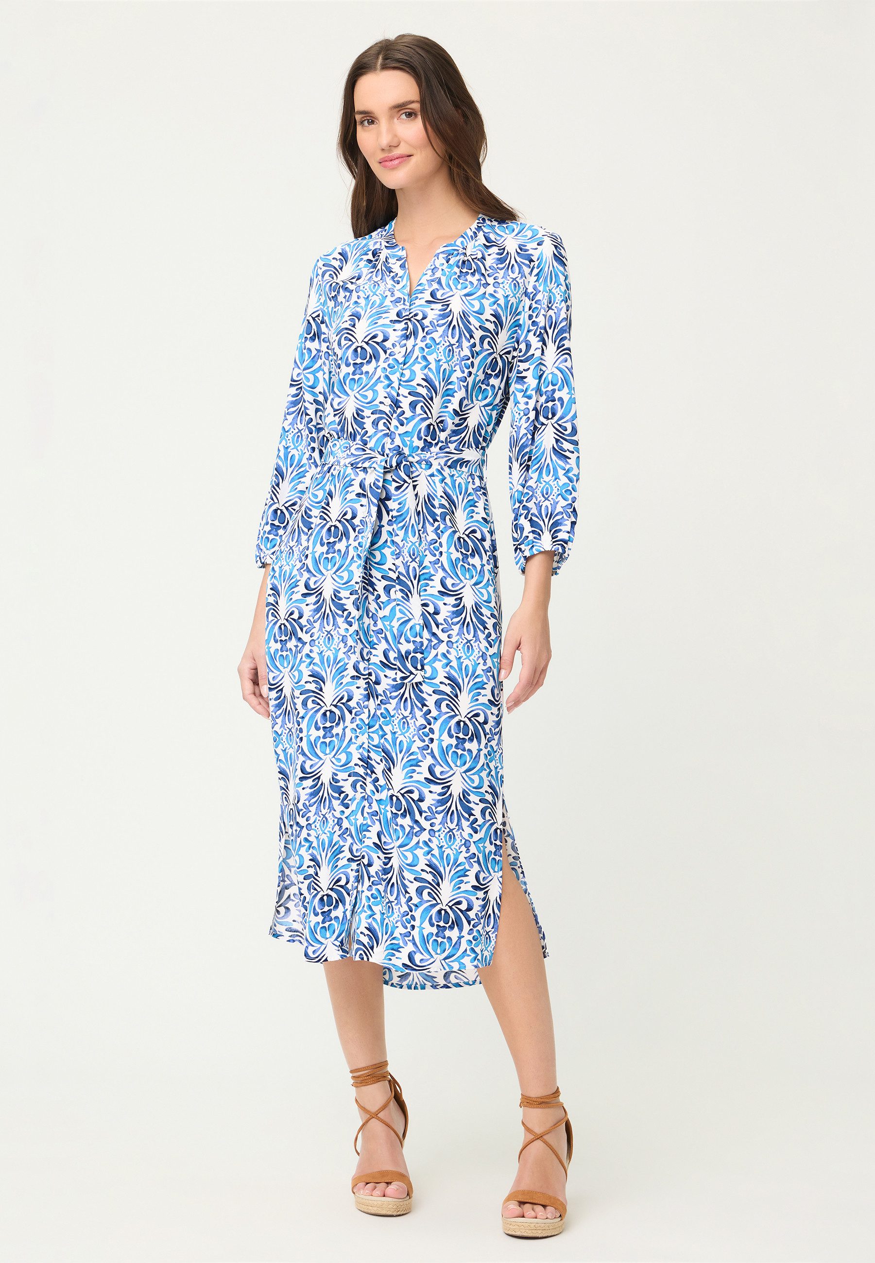 Olsen Midikleid mit Allover-Dessin