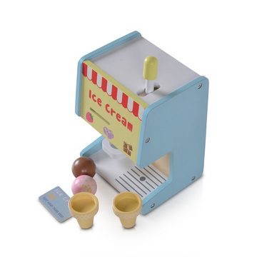 Moni Kinder-Küchenset Spielzeug Eismaschine 4320 Holz, Waffeln Eiskugeln Eisladen Karte zum Zahlen