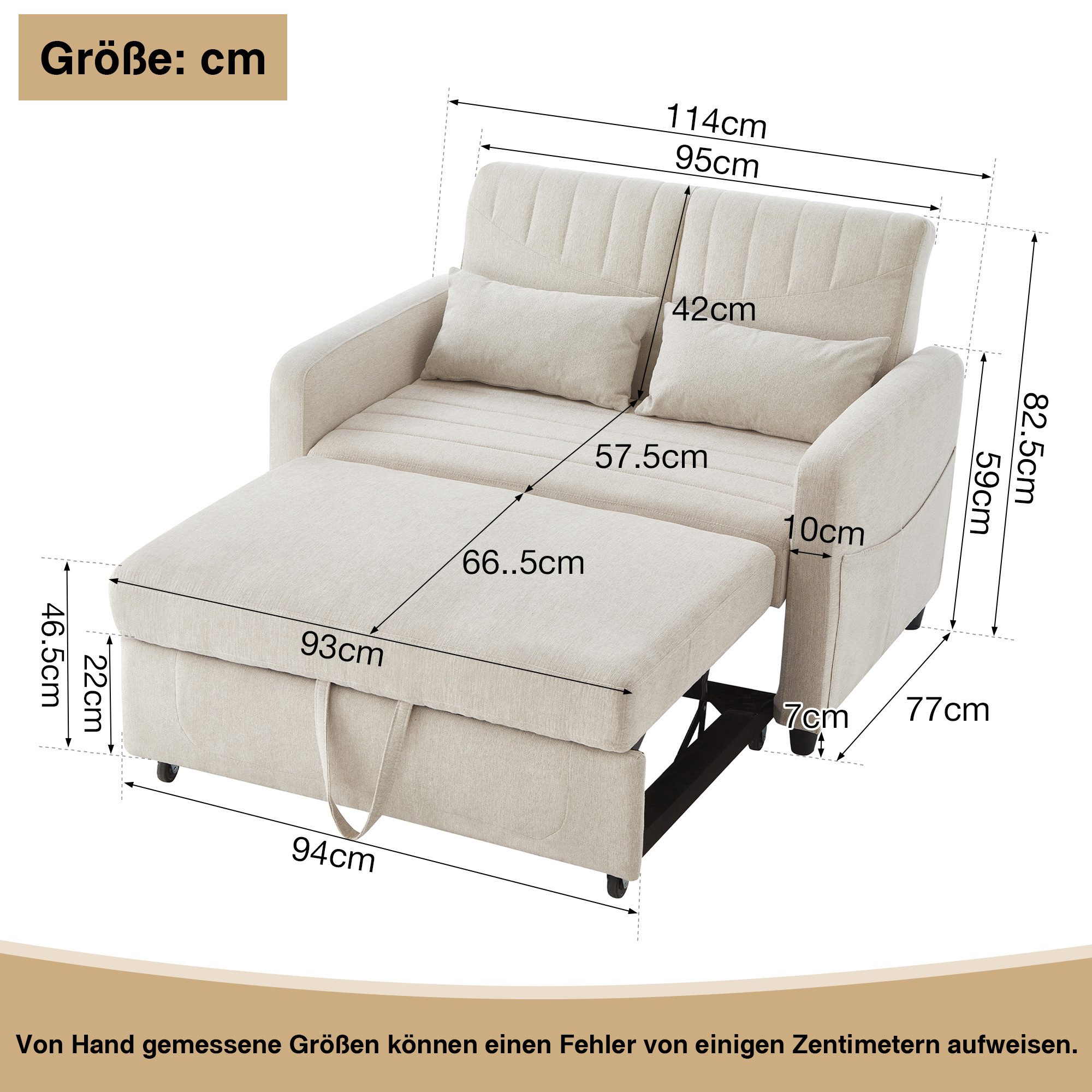 HAUSS SPOLE Schlafsofa Sofabett mit Schlaffunktion Zweisitzer-Klappsofa Bau günstig online kaufen