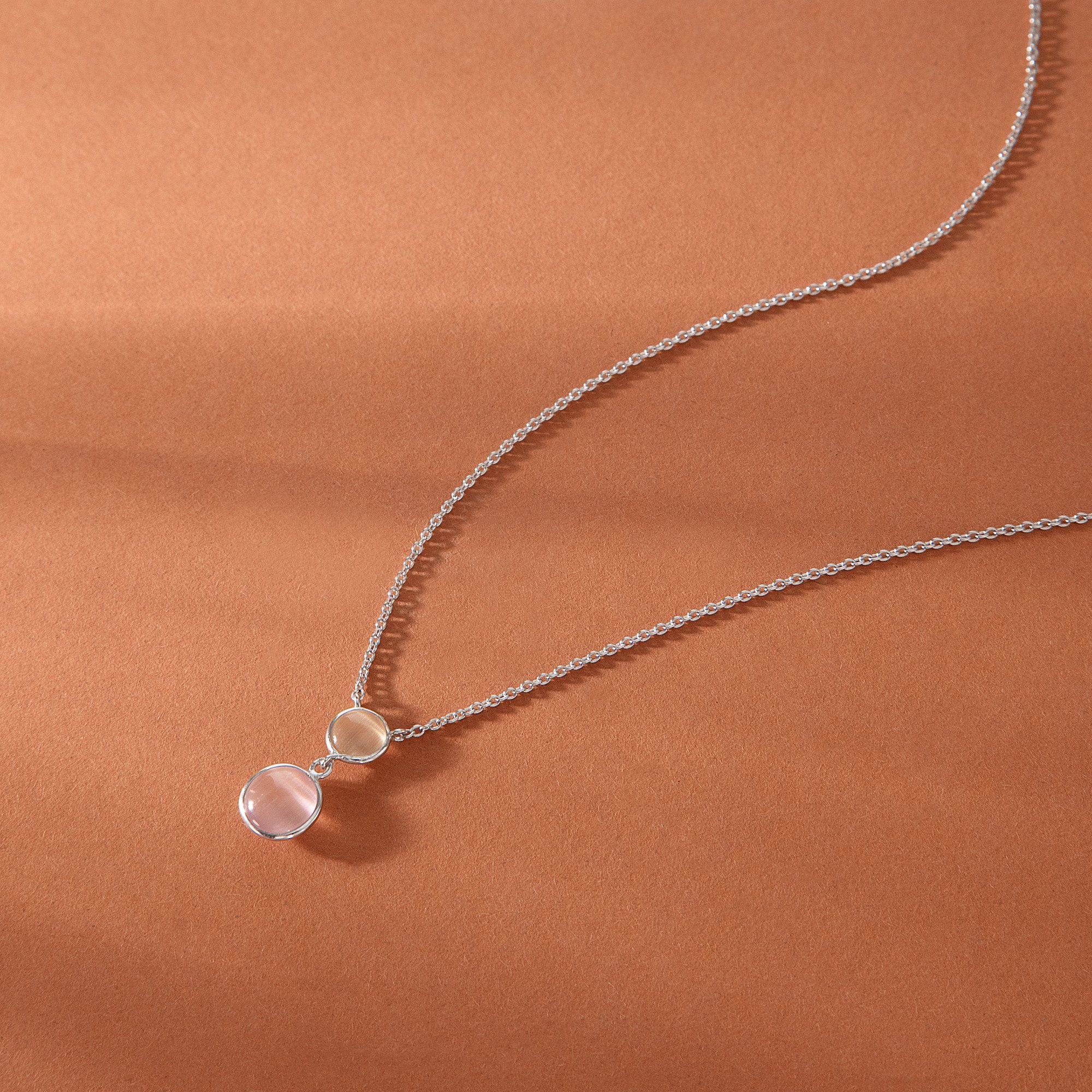 MORELLATO Kette mit Anhänger Venezia Halskette SAZM21 925 Silber Katzenaugensteine 40+5 cm Damen