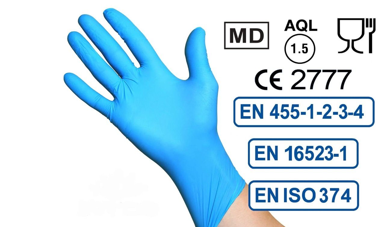 Nitril-Handschuhe Stück) Einmalhandschuhe INTCO Medical Größe 100 M-XL (Gummihandschuhe,