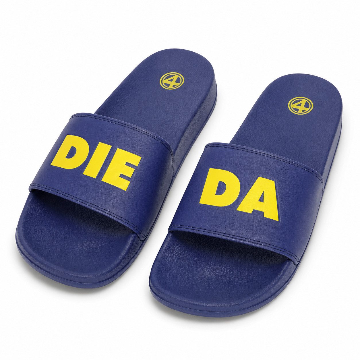 DIE FANTASTISCHEN VIER Badeschlappe DiDalette in Dunkelblau mit Gelb - Unisex Badepantolette