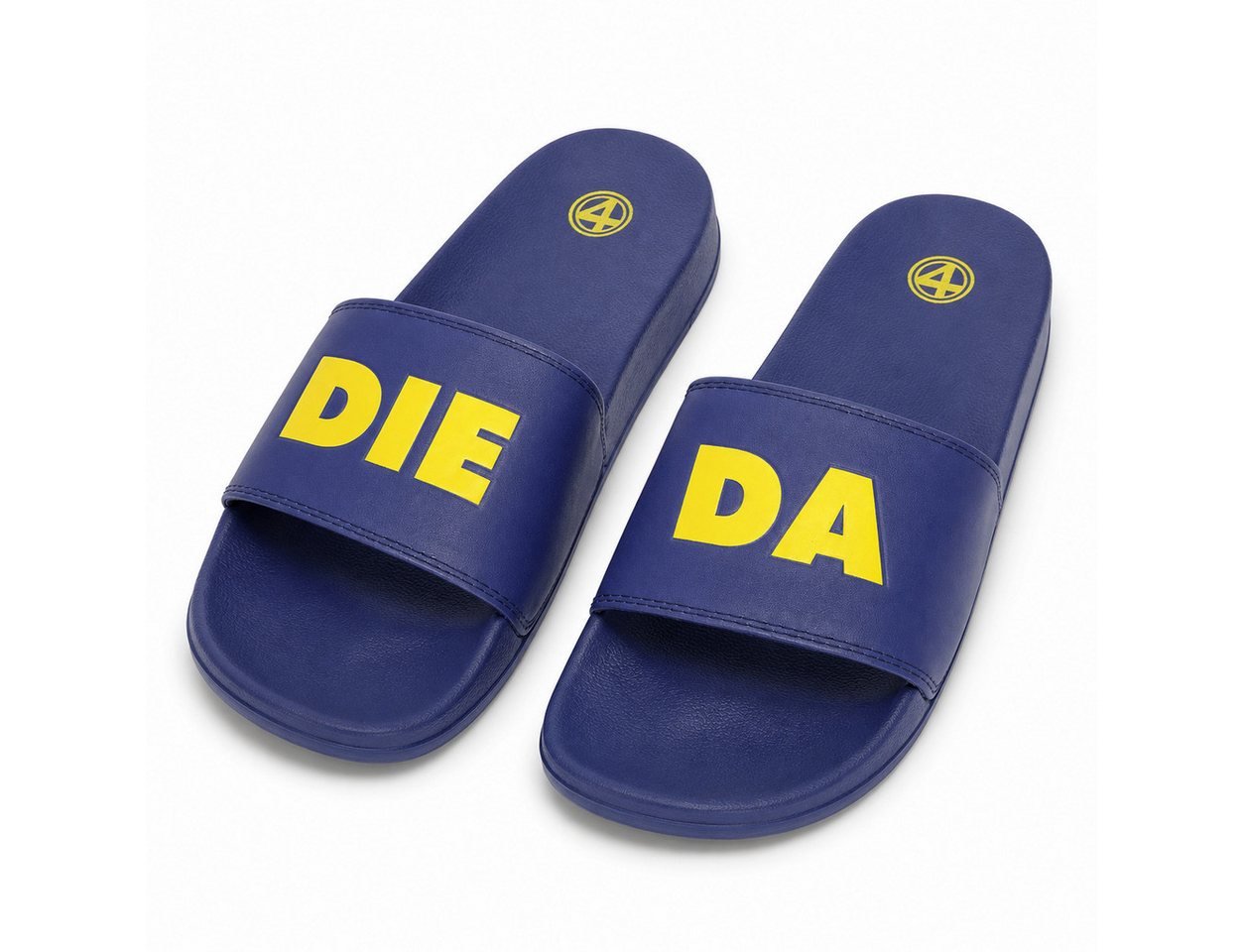 DIE FANTASTISCHEN VIER Badeschlappe DiDalette in Dunkelblau mit Gelb - Unisex Badepantolette