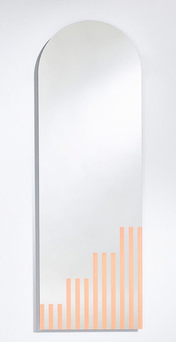 Casa Padrino Streifen x Möbel Designer Wandspiegel - Spiegel - 1 Hellrosa Spiegel 50 Schlafzimmer 150 Garderoben - Spiegel Wohnzimmer Wandspiegel cm - H. x Designer