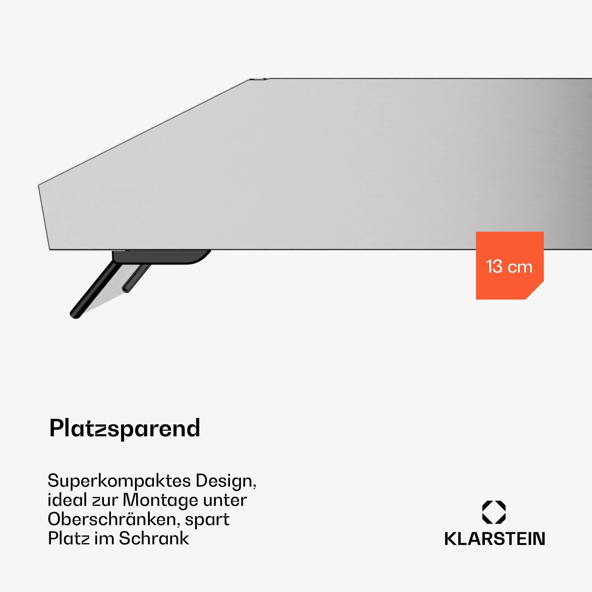 Klarstein Deckenhaube Serie TK15_Puris.For._60SS, Dunstabzugshaube Küche Abzughaube Abluft Umluft Edelstahl LED