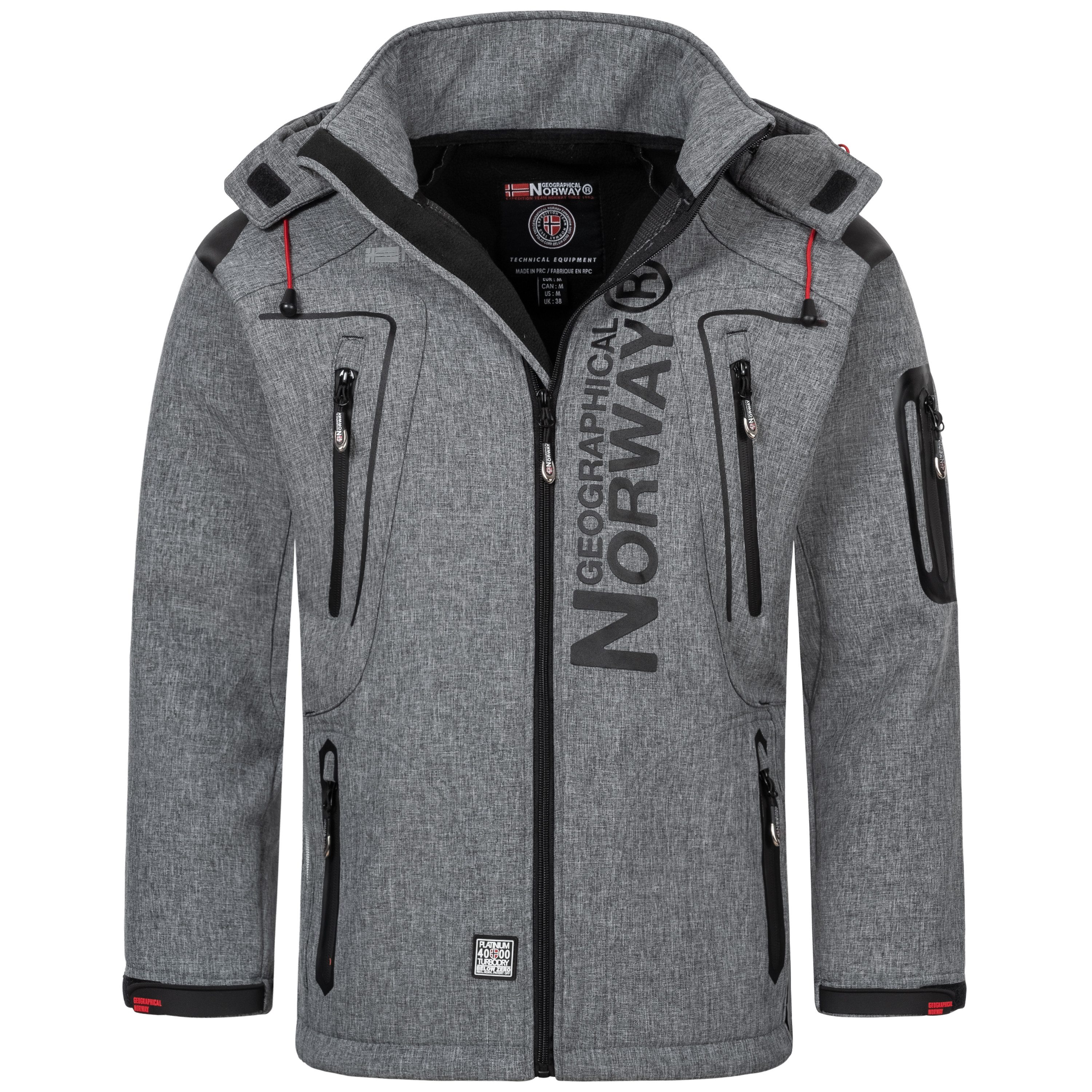 Geographical Norway Softshelljacke Herren Damen Übergangsjacke Wind Wasser Abweisend Jacke Frühling Elastisches Material, Bewegungsfreundlich, Leichtes Material