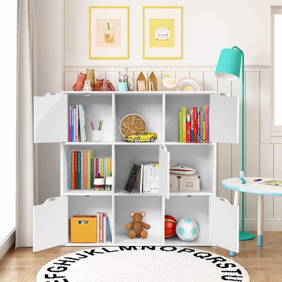 COSTWAY Bücherregal Aufbewahrungsregal, 9 Fächer, freistehend, günstig online kaufen