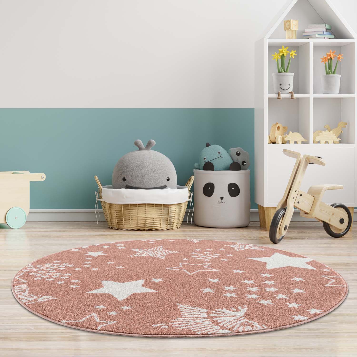 Carpet City Kinderteppich Anime9387, rund, Höhe: 11 mm, Sternen-Teppich, We günstig online kaufen